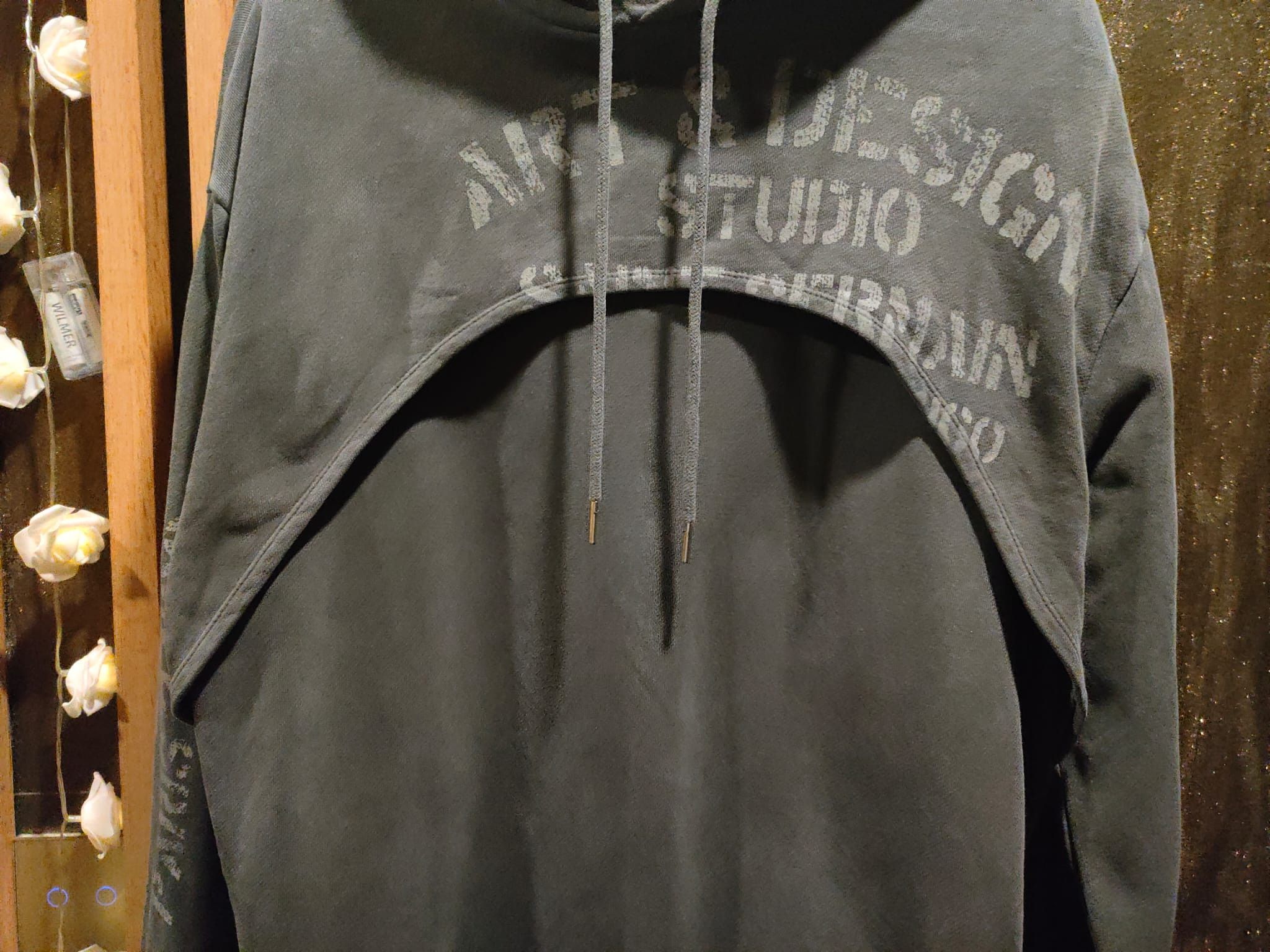 Forever 21 × Vintage Faded black grey stencil print ART&DESIGN hoodie forever 21 Size US M / EU 48-50 / 2 - 2 Thumbnail
