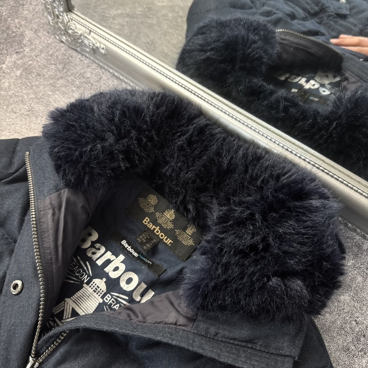 Barbour Barbour Langstone Quilted Jacket in Navy Blue faux fur trim Size M / US 6-8 / IT 42-44 - 5 Thumbnail