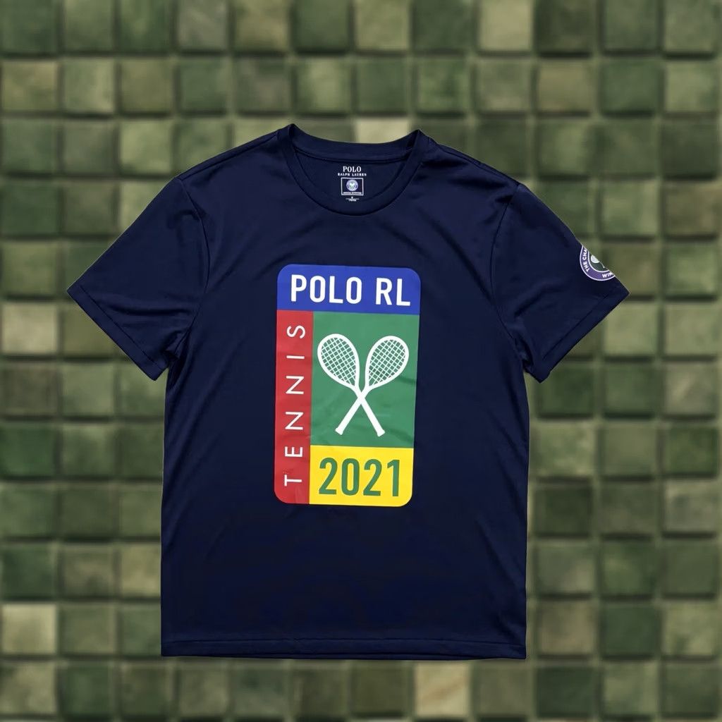 Polo Ralph Lauren Polo Ralph Lauren Short Sleeve T Shirt Wimbledon Tennis 2021 Size M Blue Mens T-Shirt Size US M / EU 48-50 / 2 - 1 Thumbnail