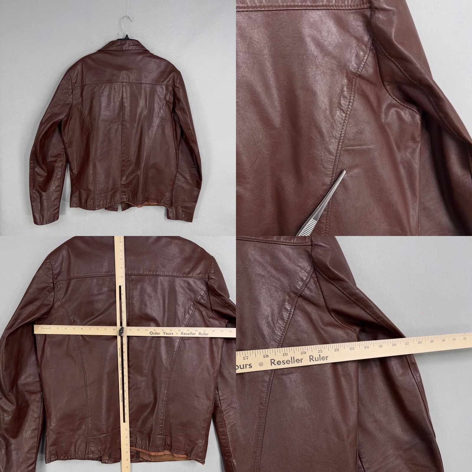 Sears VINTAGE The Leather Shop Jacket Mens 44 X-Tall Brown Leather Bomber Lined Sears 70s Size US S / EU 44-46 / 1 - 8 Thumbnail