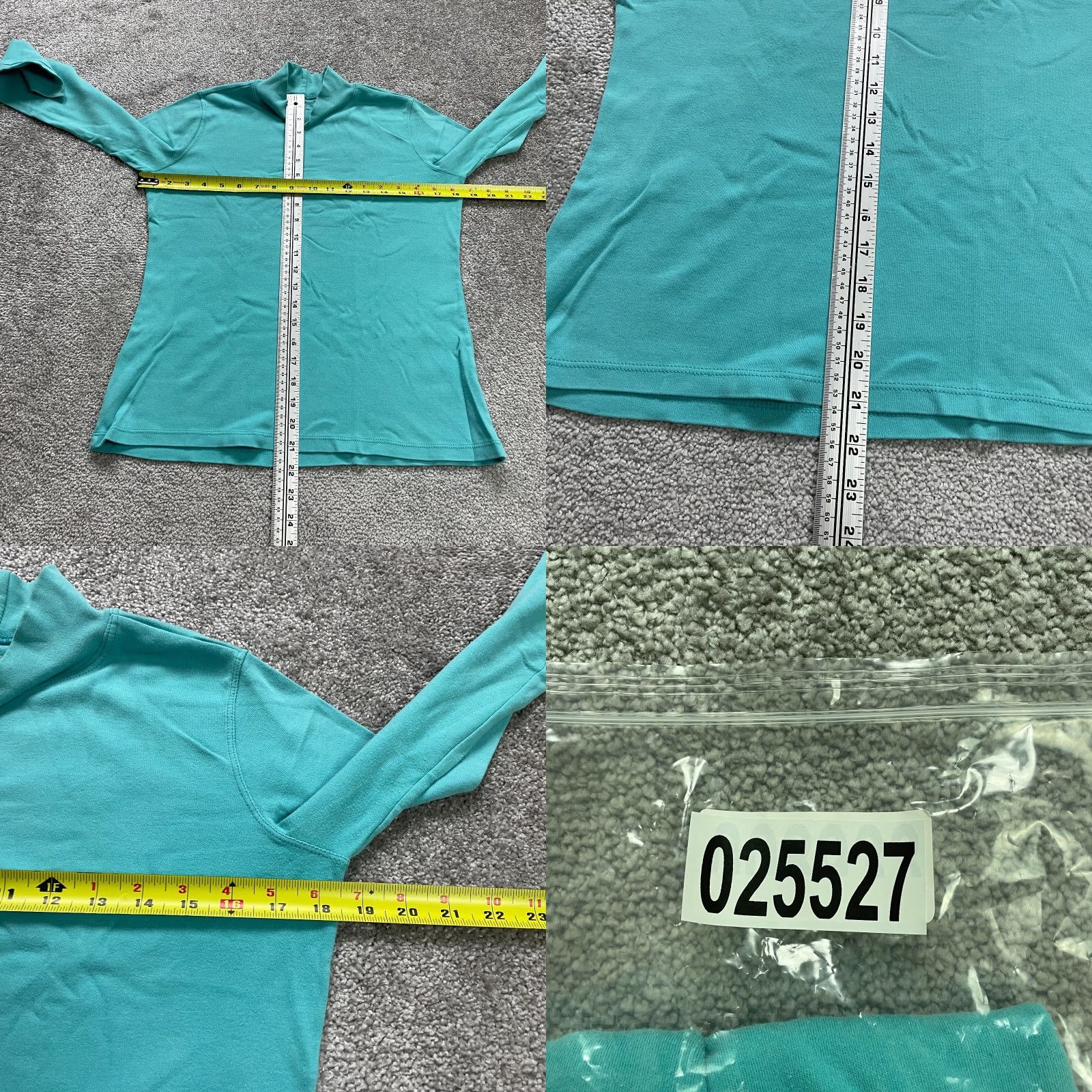 Vintage White Stag Basic Mock Neck Long Sleeve Shirt Womens Small Ice Blue Cotton Tee Size S / US 4 / IT 40 - 8 Thumbnail