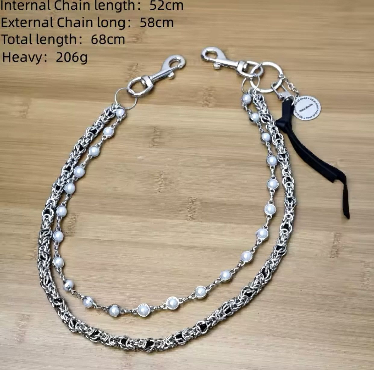 Jewelry 2 Layer Natural Echo Pearled Wallet Chain Size ONE SIZE - 2 Thumbnail