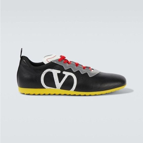 Valentino Valentino Garavani Chromathon VLogo Leather Sneakers Black M Size US 8 / EU 41 - 1 Thumbnail