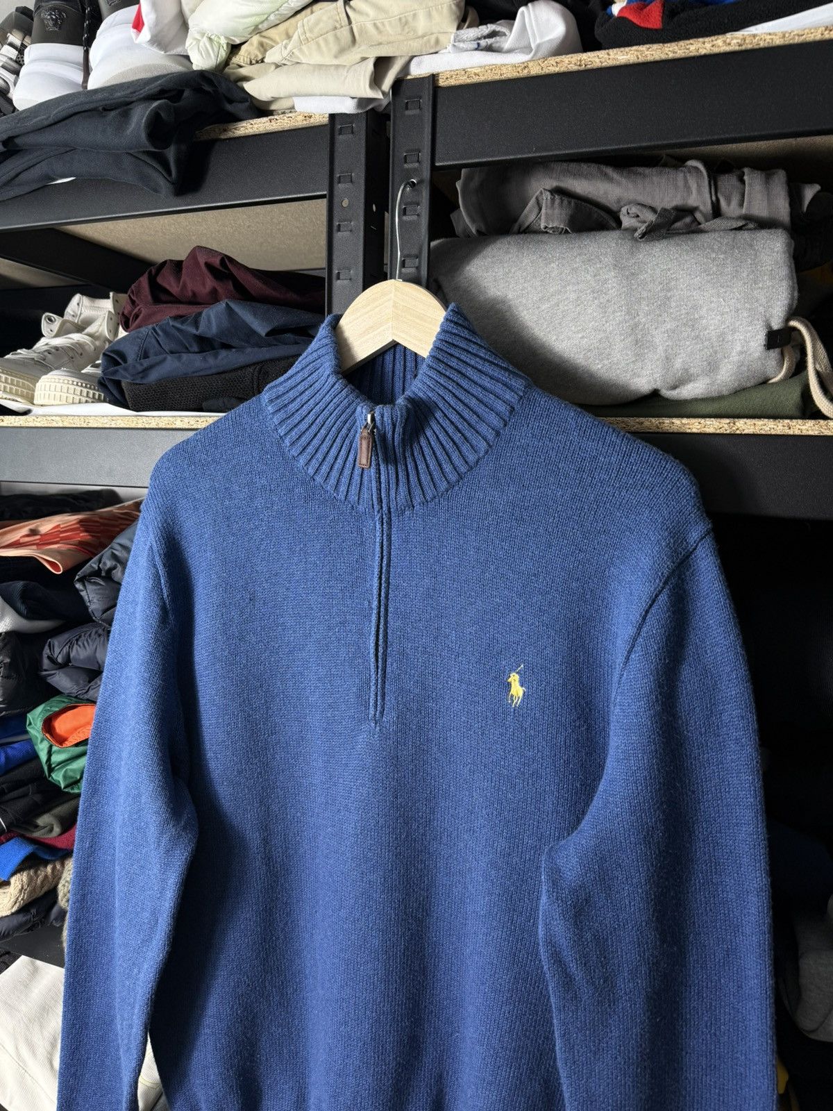 Polo Ralph Lauren Polo Ralph Lauren Quarter Zip Sweater Blue Cotton L Pullover Size US L / EU 52-54 / 3 - 2 Thumbnail