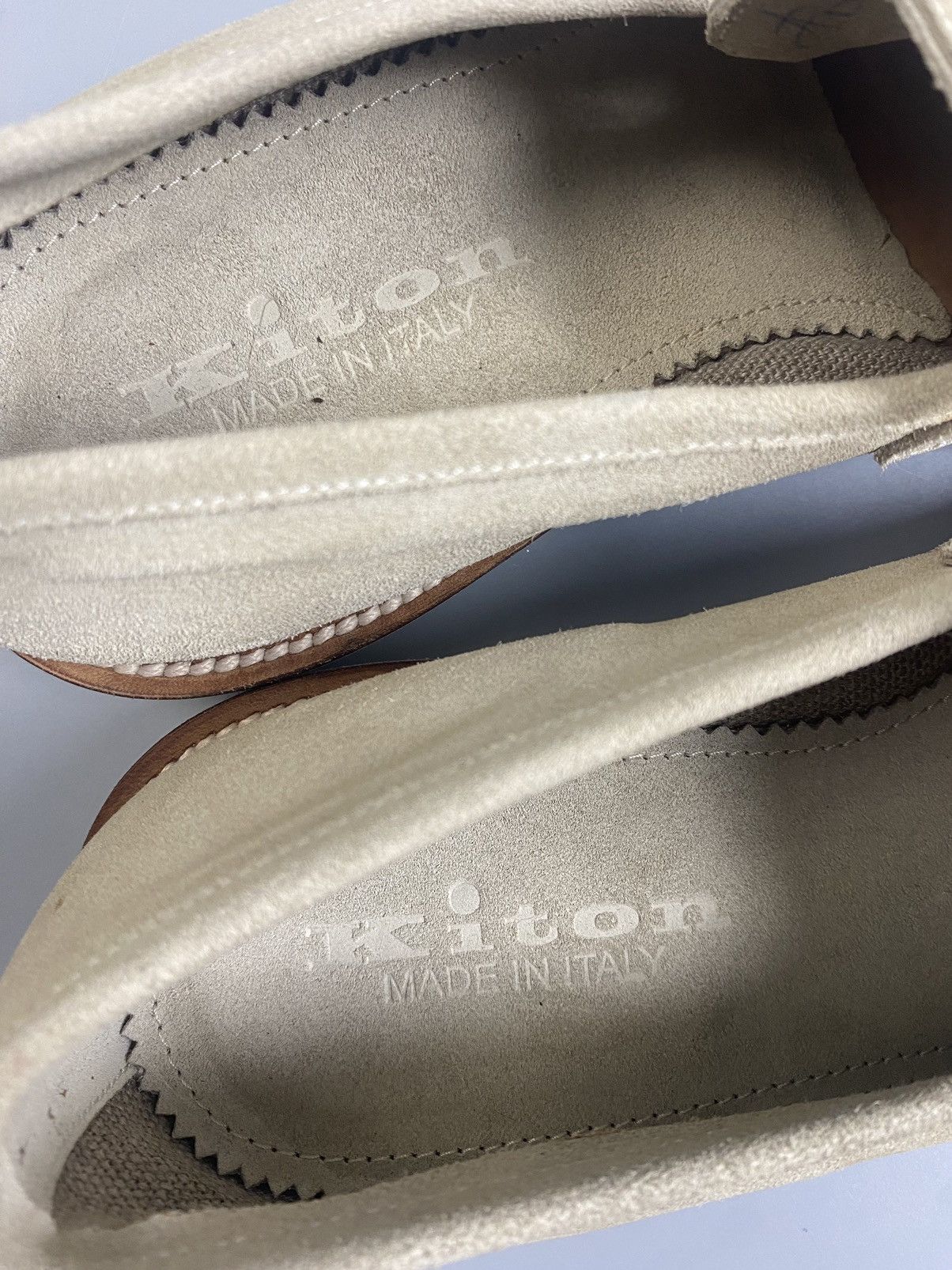 Kiton Kiton Beige Leather Suede Loafers Size US 6.5 / EU 39-40 - 9 Thumbnail