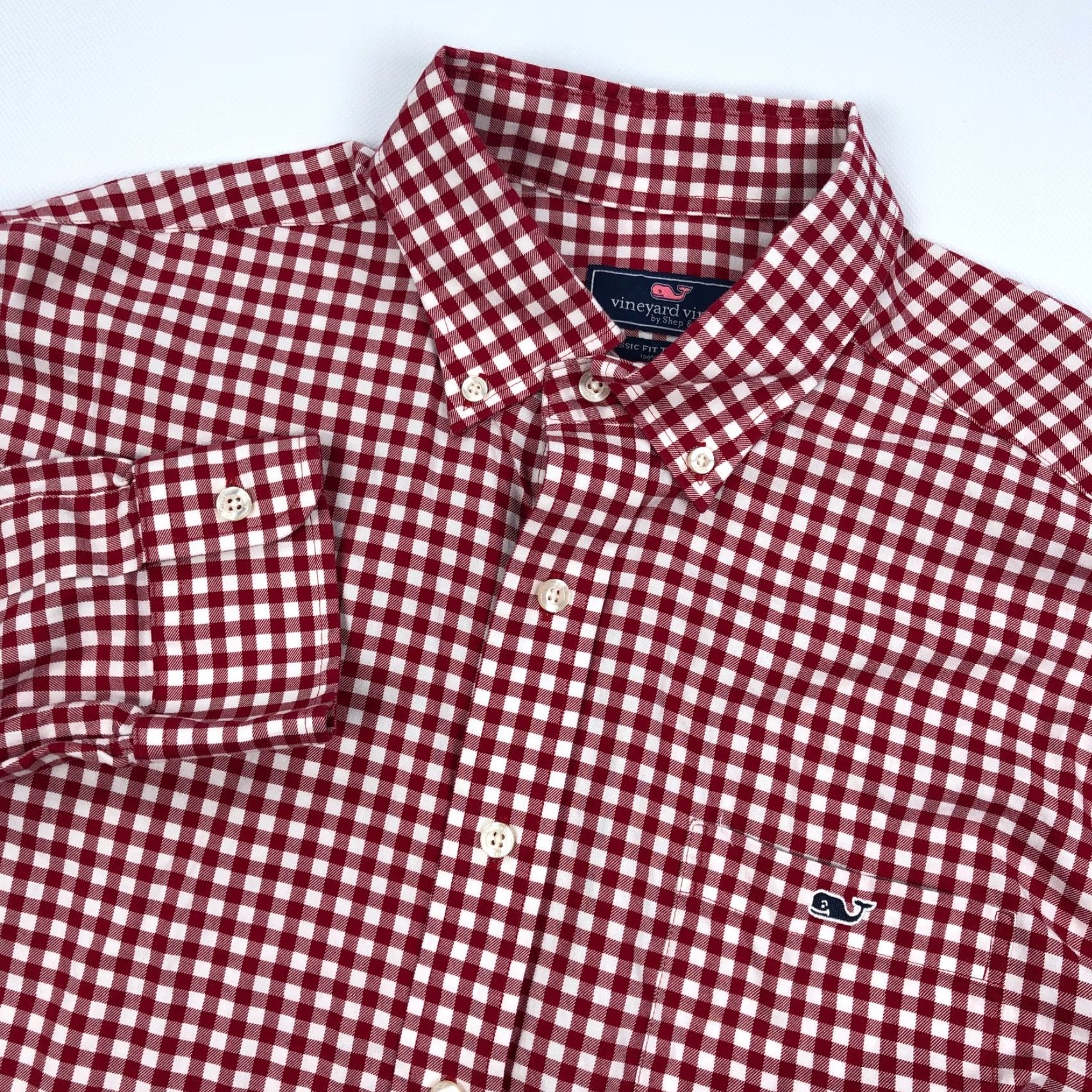 Vineyard Vines Vineyard Vines Shirt Mens Large Red Check Tucker Long Sleeve Button Up Whale Size US L / EU 52-54 / 3 - 2 Thumbnail