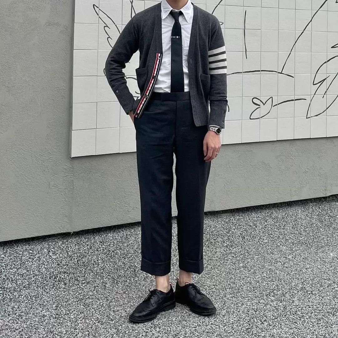 Thom Browne Thom Browne Classic Charcoal Black Wool Tie Size ONE SIZE - 4 Thumbnail