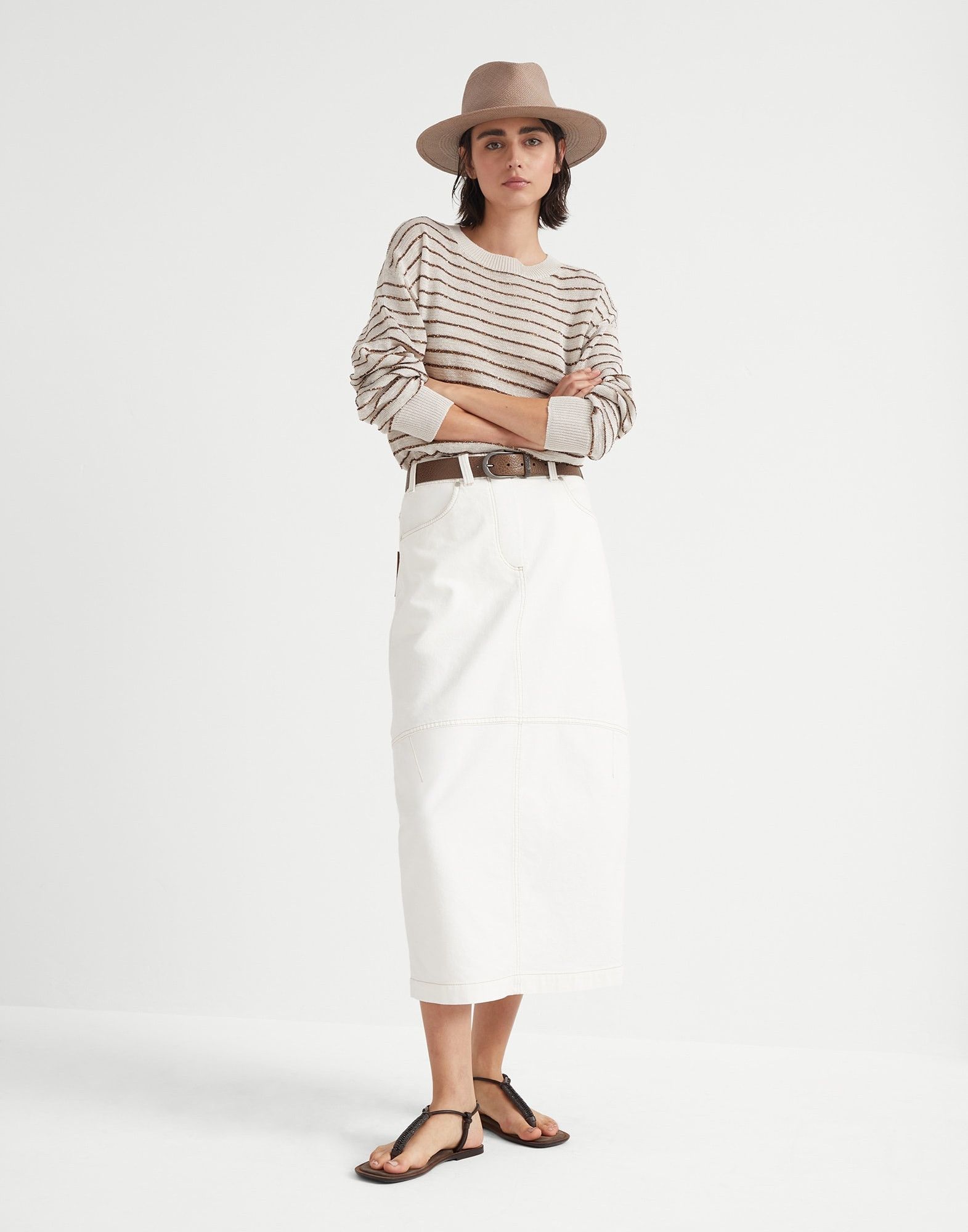 Brunello Cucinelli o1w1db10825 Sweater in Medium Beige Size XL / US 12-14 / IT 48-50 - 5 Thumbnail