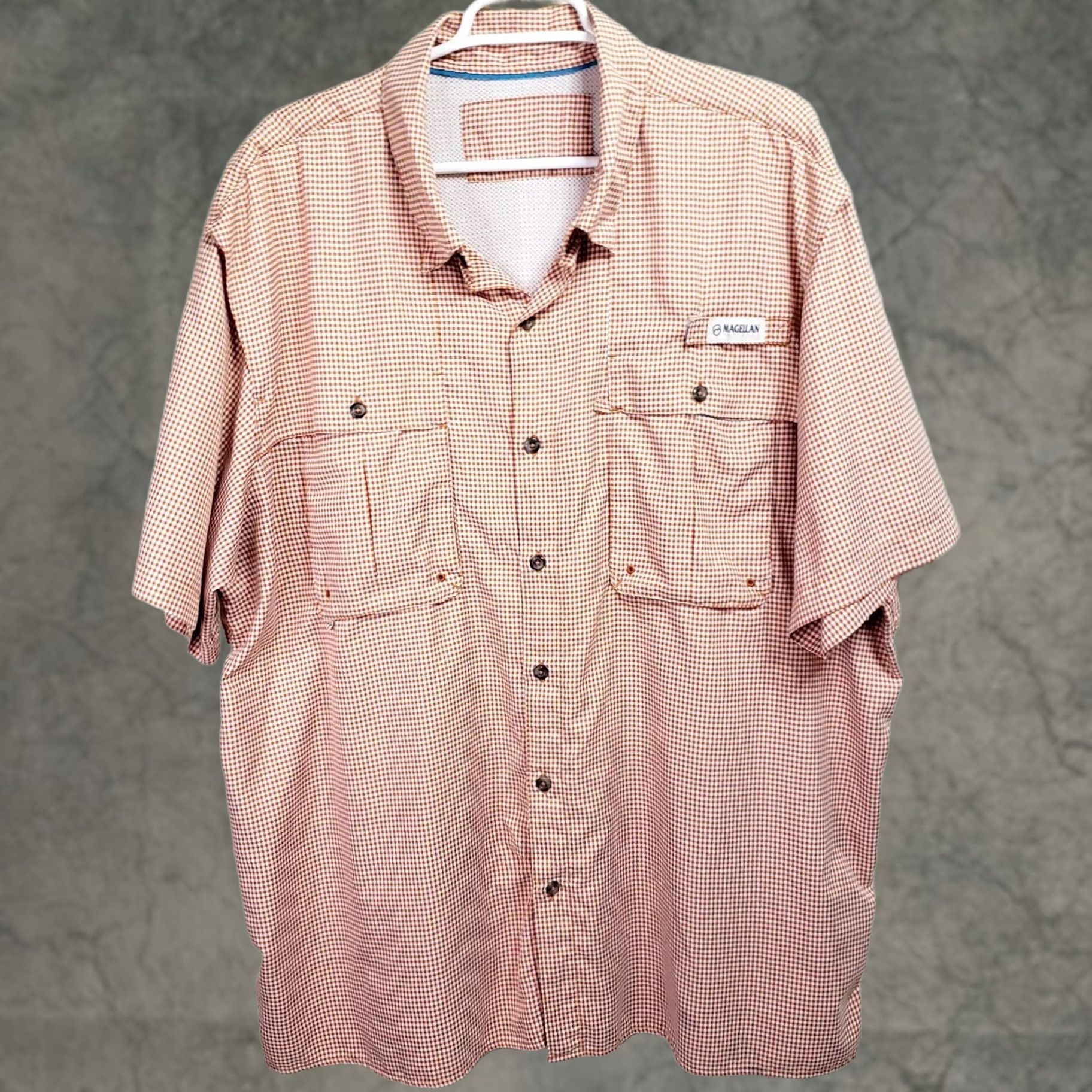 Vintage Magellan Outdoors Shirt Men’s 2XL Orange Plaid Fish Gear Angler Fit Mag Wick SS Size US XXL / EU 58 / 5 - 1 Thumbnail