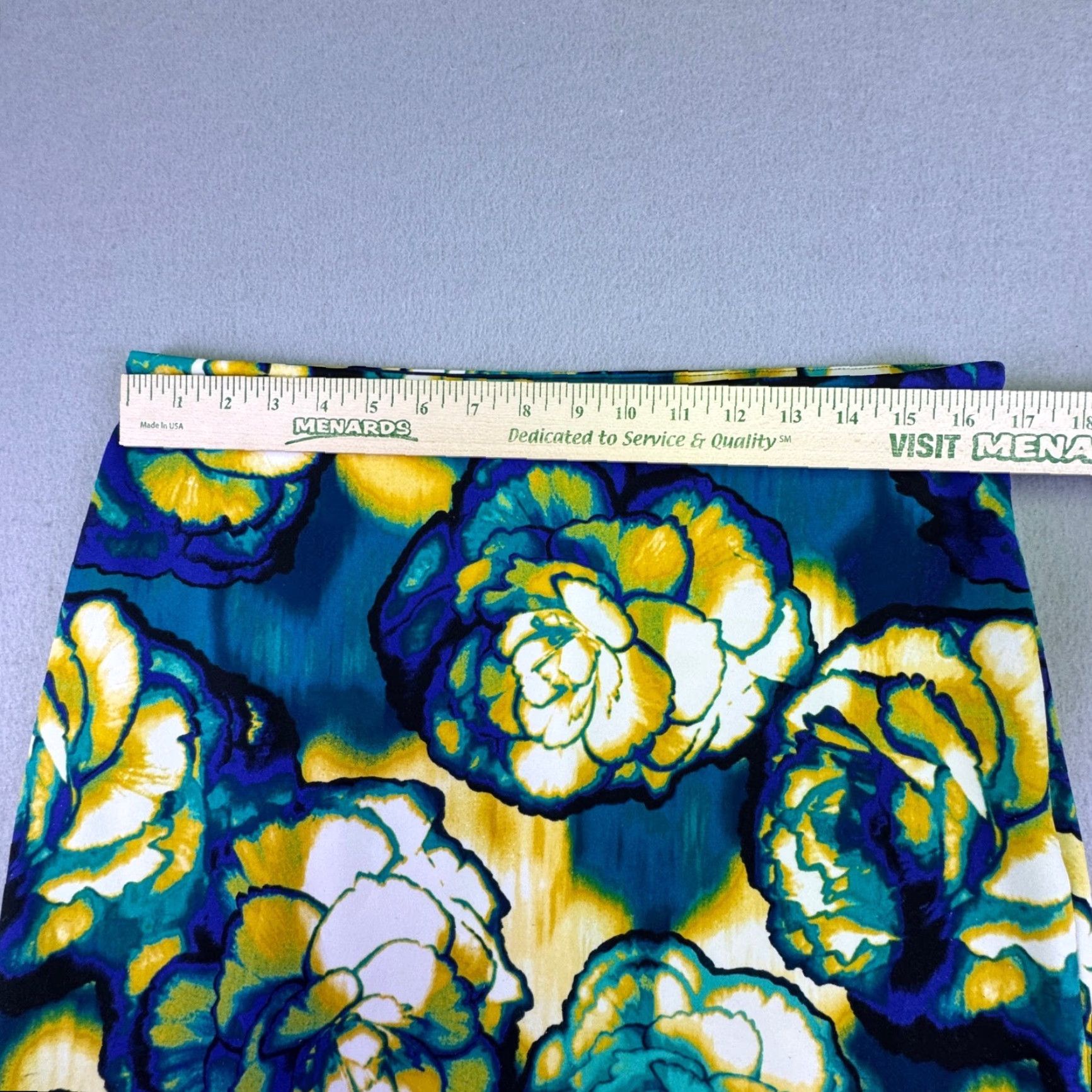 Worthington Worthington Skirt Women's 12 Knee Length Floral Pencil Blue Yellow Multicolor Stretch Office Workwear Modern 90s? Size 34" / US 12 / IT 48 - 3 Thumbnail