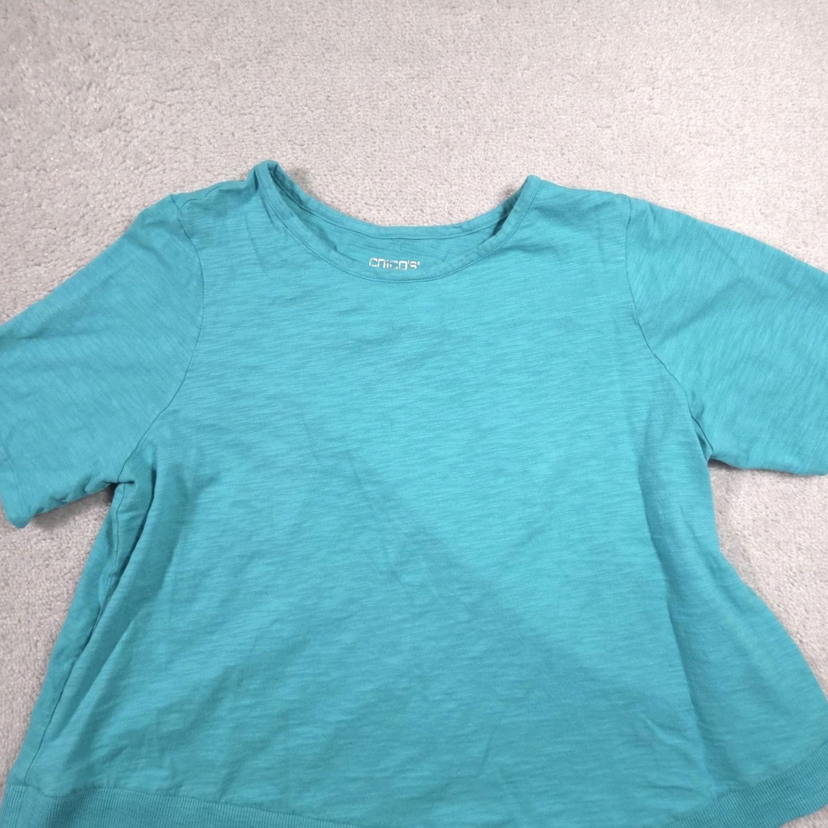 Vintage VINTAGE Chico's Shirt Womens XXL Blue Short Sleeve Asymmetrical Hem Cotton Modal Tee Top Size XXL / US 16-18 / IT 52-54 - 2 Thumbnail