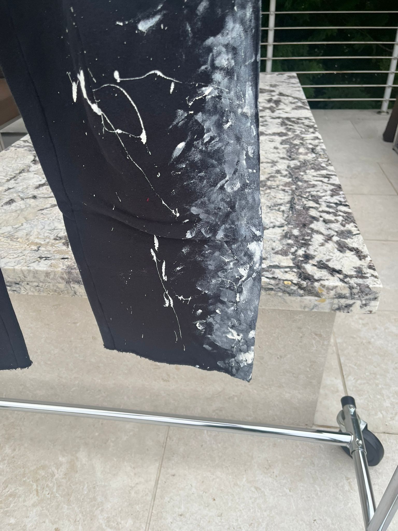 Balenciaga Paint Splatter Sweatpants in Black & White Size US 34 / EU 50 - 8 Thumbnail