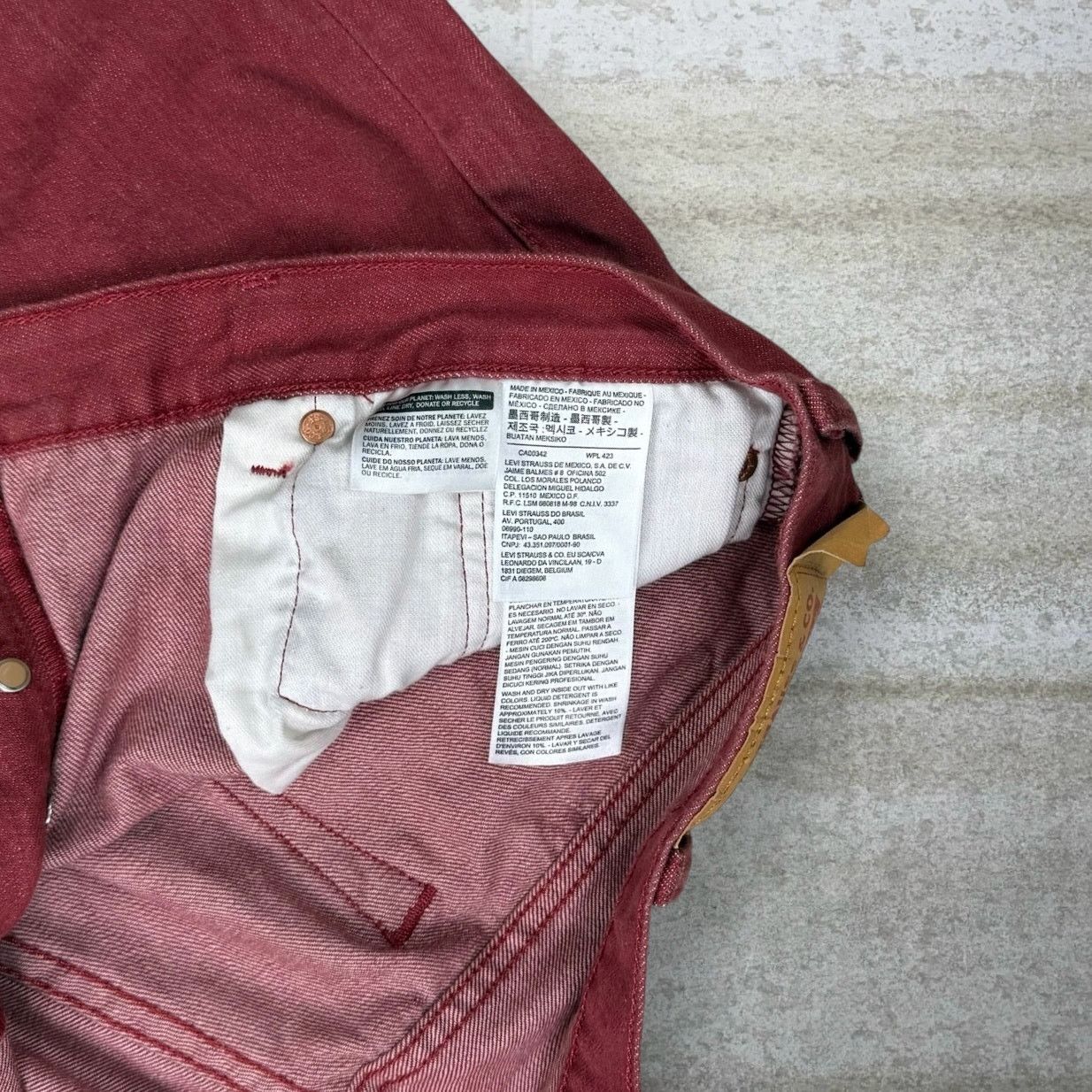 Levi's Vintage Y2K Levis Jeans 501 40x28 Regular Straight Red Wash Size US 40 / EU 56 - 4 Thumbnail