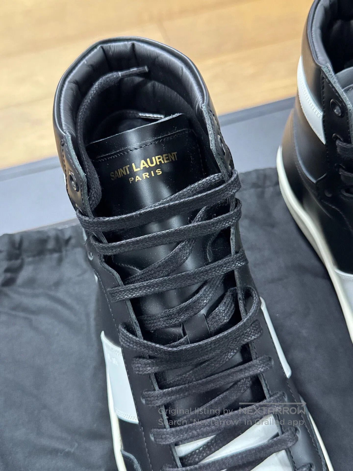 Saint Laurent Paris saint laurent court leather high-top sneakers. Size US 10 / EU 43 - 2 Thumbnail