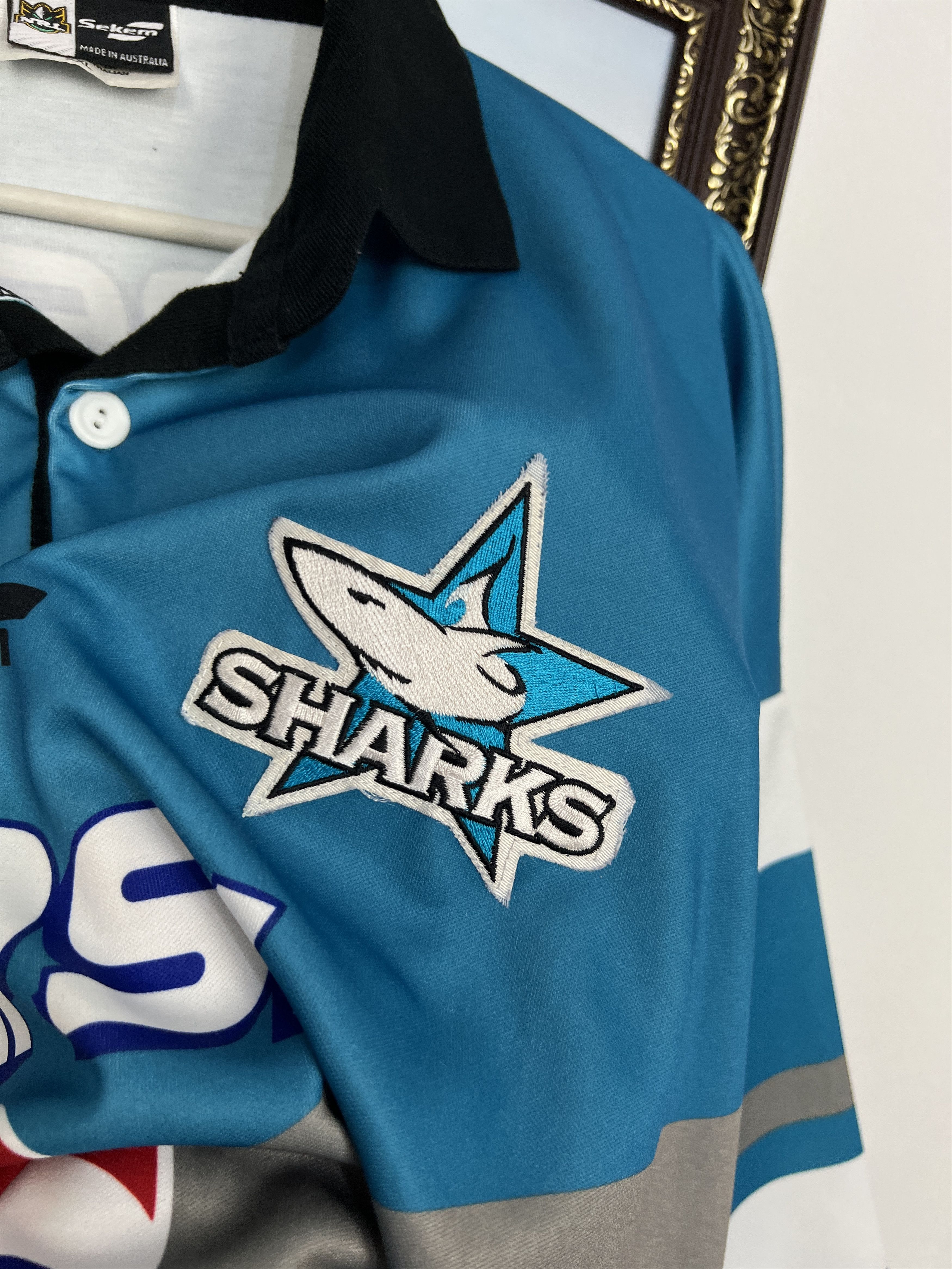 Vintage Vintage 90's Cronulla Sharks Rugby Union Jersey Trikot Shirt Size US XXL / EU 58 / 5 - 4 Thumbnail