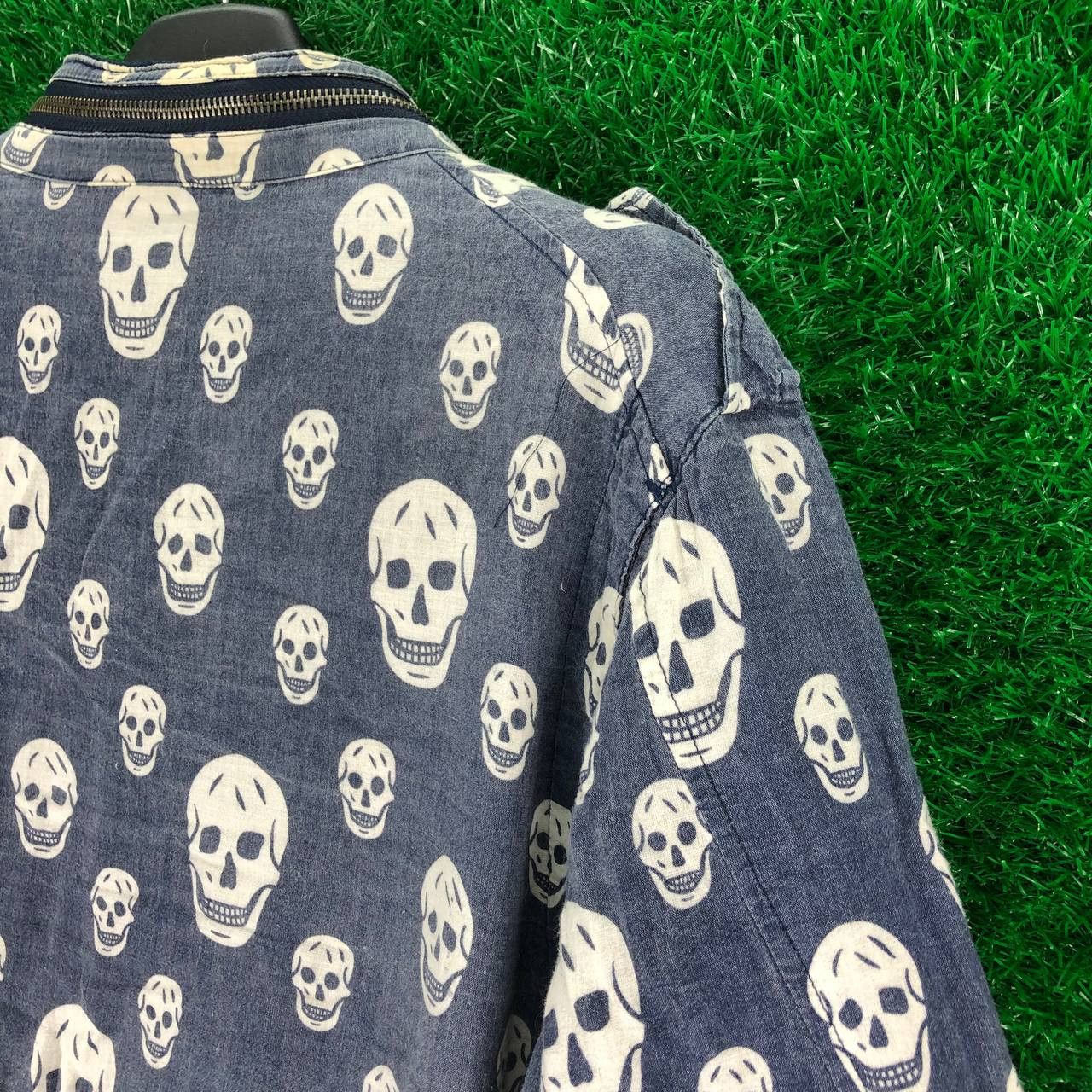 Vintage Vintage Reversible Bomber Jacket Skull Fullprint by HOB Size US XS / EU 42 / 0 - 11 Thumbnail