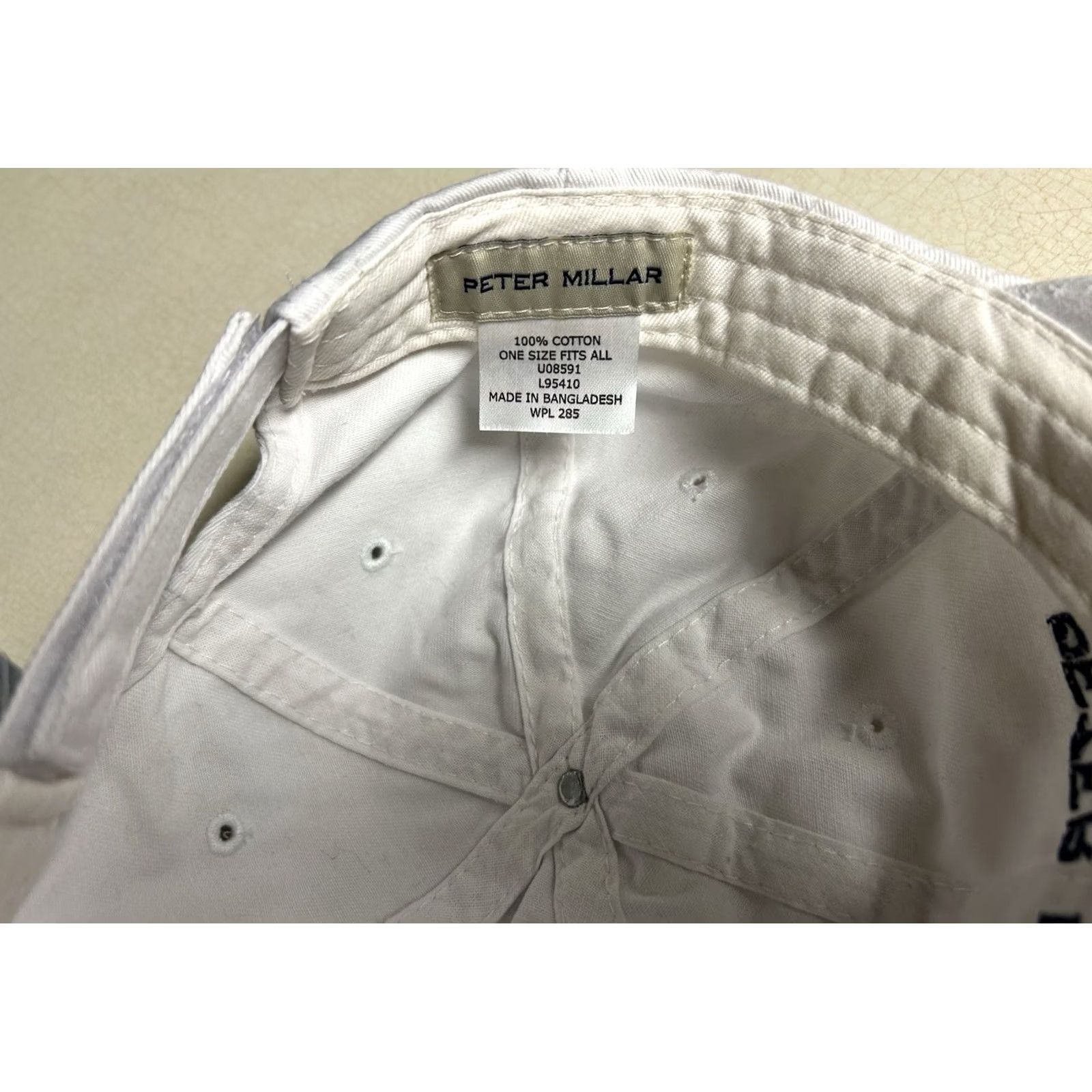 Peter Millar VINTAGE Peter Millar Hat Cap Strapback Mens One Size White Adjustable Golf Dad Hat Size ONE SIZE - 7 Thumbnail