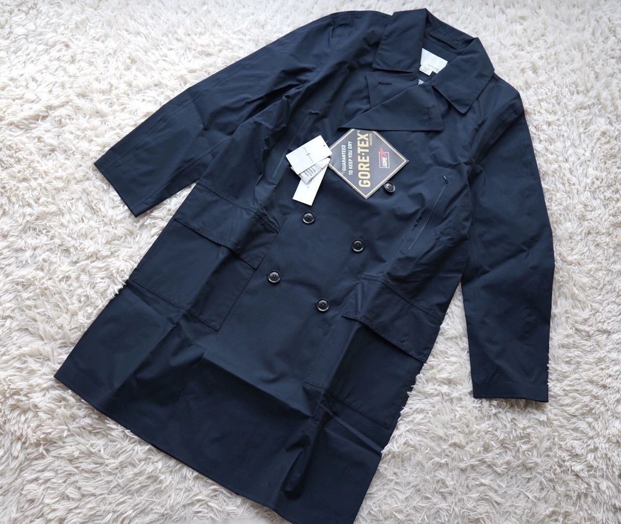 Nanamica Blue Double-Breasted Long Trench Coat - Size M Size US M / EU 48-50 / 2 - 1 Thumbnail