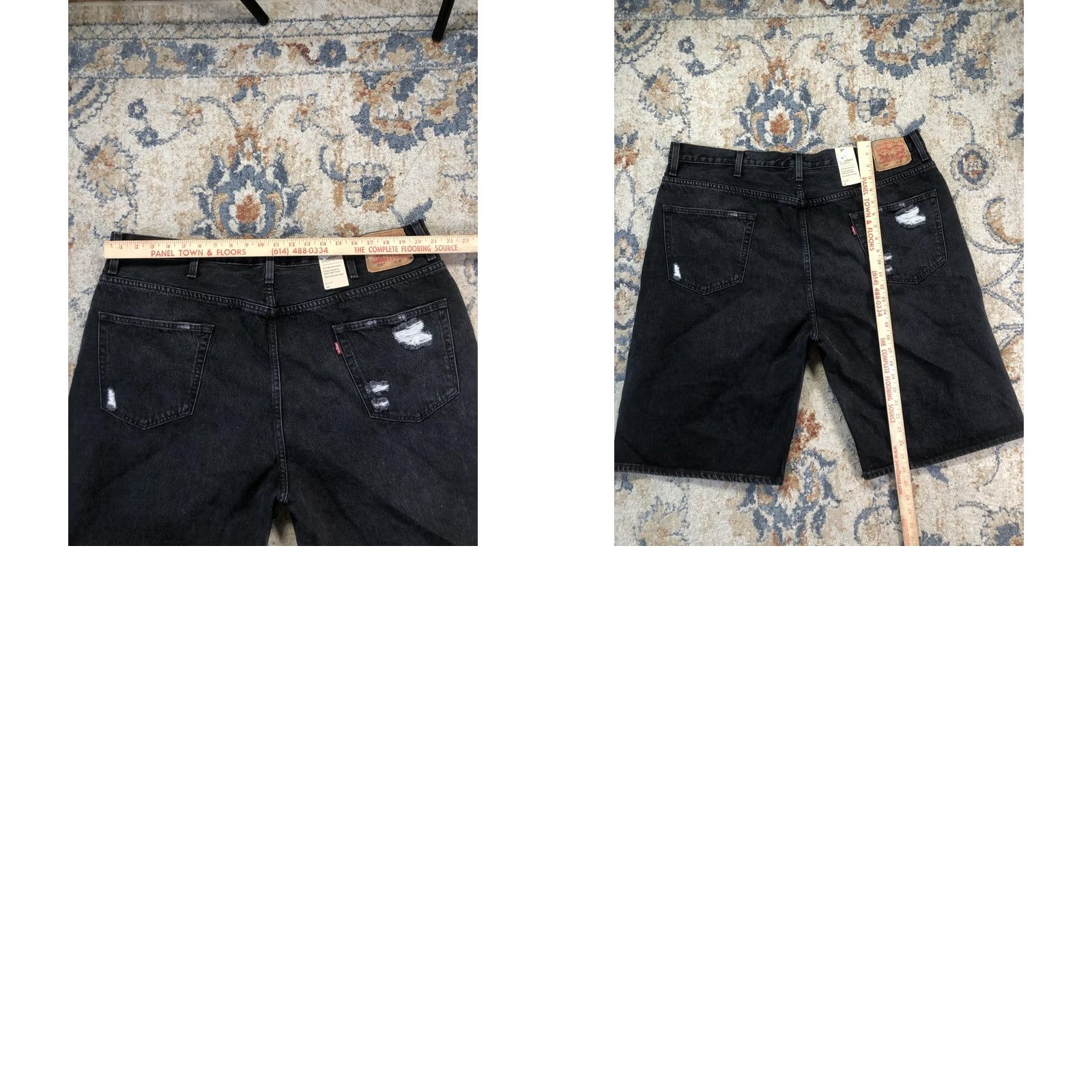 Levi's Levi's 569 Bermuda Shorts Mens 42 Black Denim Distressed 5-Pocket Relaxed Fit Shorts Size US 42 / EU 58 - 8 Thumbnail