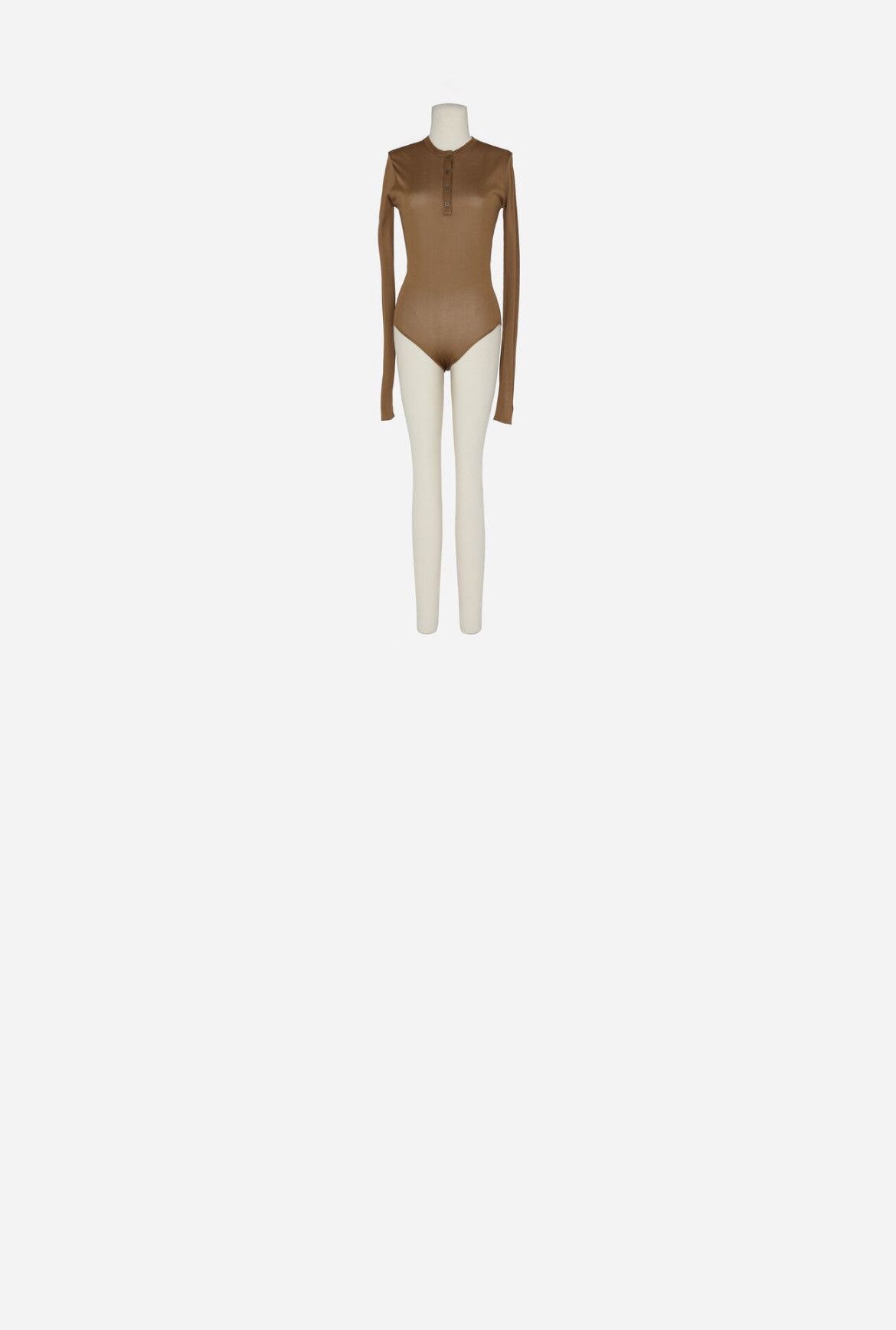 Saint Laurent Paris o1b1hav110525 789915 Body Manches Longues in Brown Size L / US 10 / IT 46 - 1 Preview