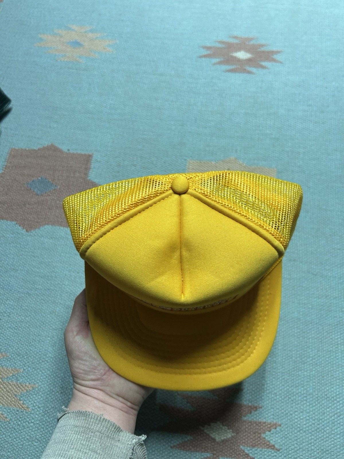 Vintage Vtg trucker hat mesh Schroeder Sod Farms Missouri yello snap Size ONE SIZE - 4 Thumbnail