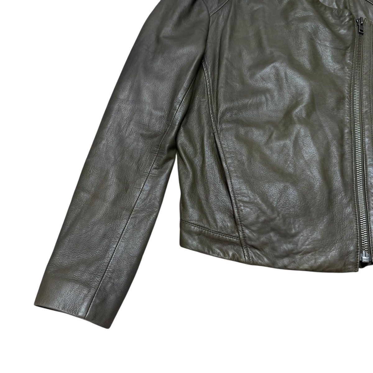 Helmut Lang Helmut Lang Leather Biker Jacket Green Washed Size M / US 6-8 / IT 42-44 - 7 Thumbnail