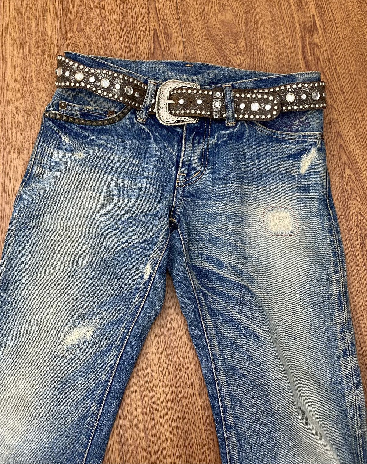 If Six Was Nine × Japanese Brand × KMRii Silver brown crystal belt Size ONE SIZE - 4 Thumbnail