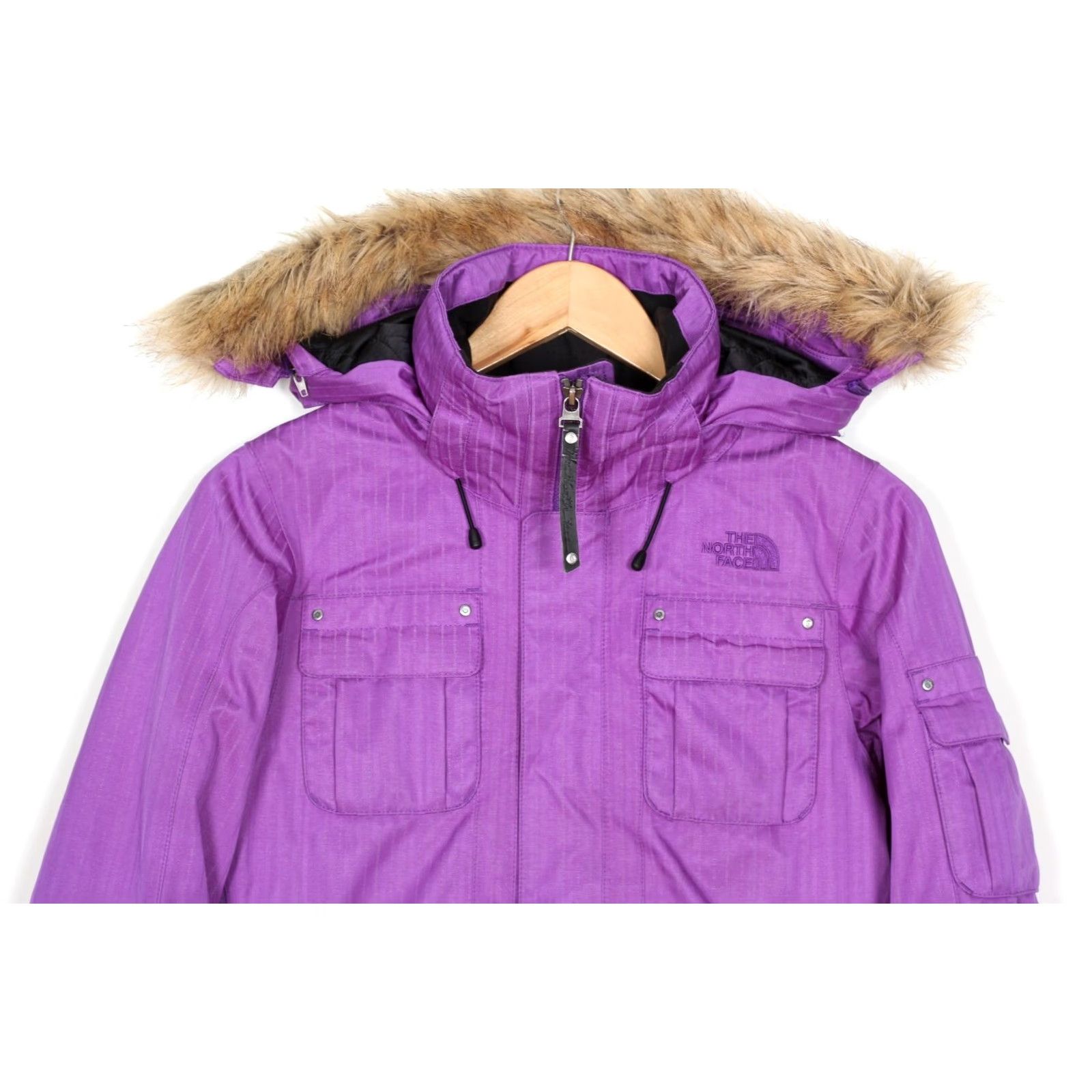 The North Face VINTAGE The North Face Baker Deluxe Fur Hooded Insulated Ski Jacket Women S Purple Size S / US 4 / IT 40 - 3 Thumbnail