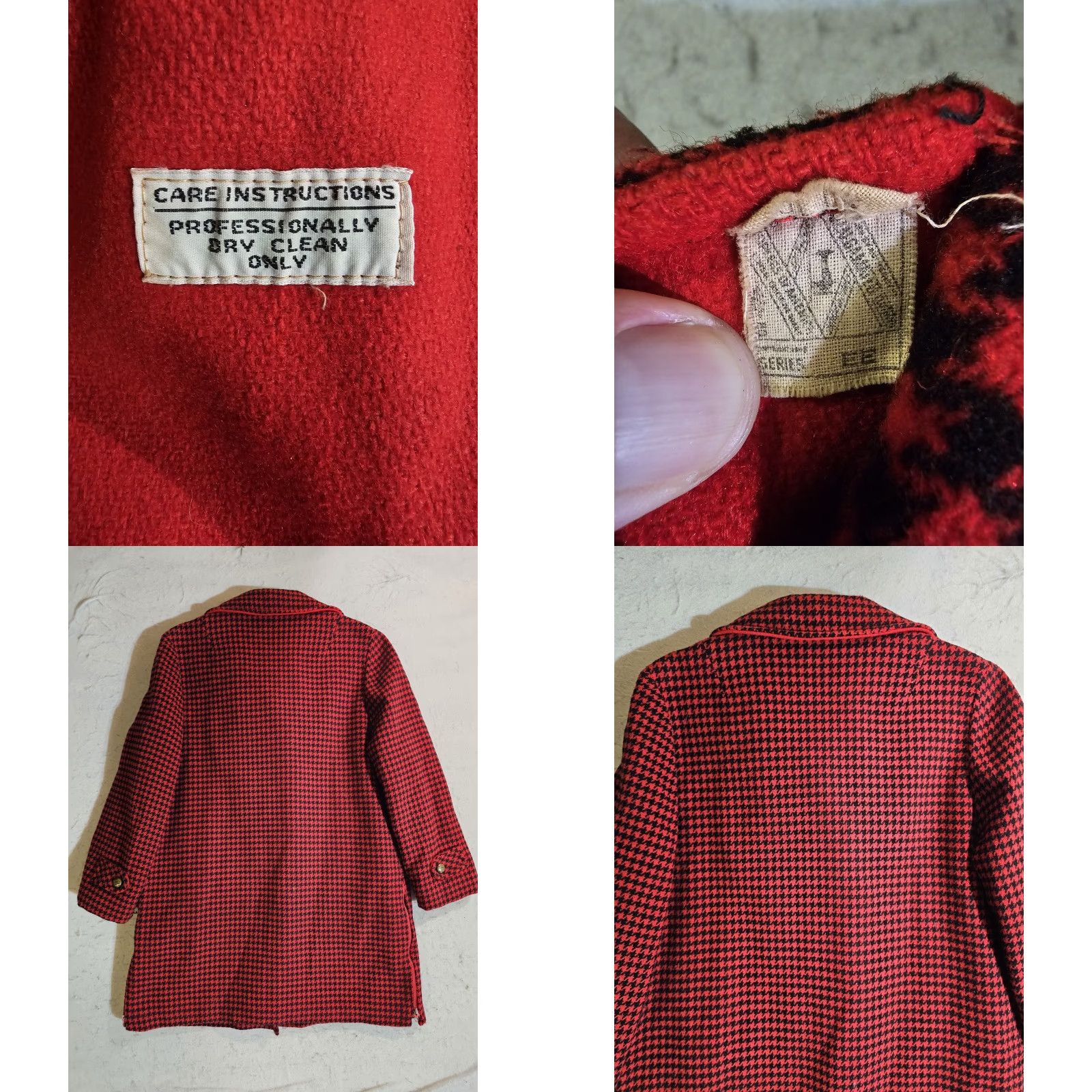 Vintage VINTAGE Penguin FASHION Wool Overcoat Black Red Check Womens Sz 12 Button-Up Coat 60s 1960s Wool Blend Regular Size L/XL Red Plaid Womens Size L / US 10 / IT 46 - 8 Thumbnail
