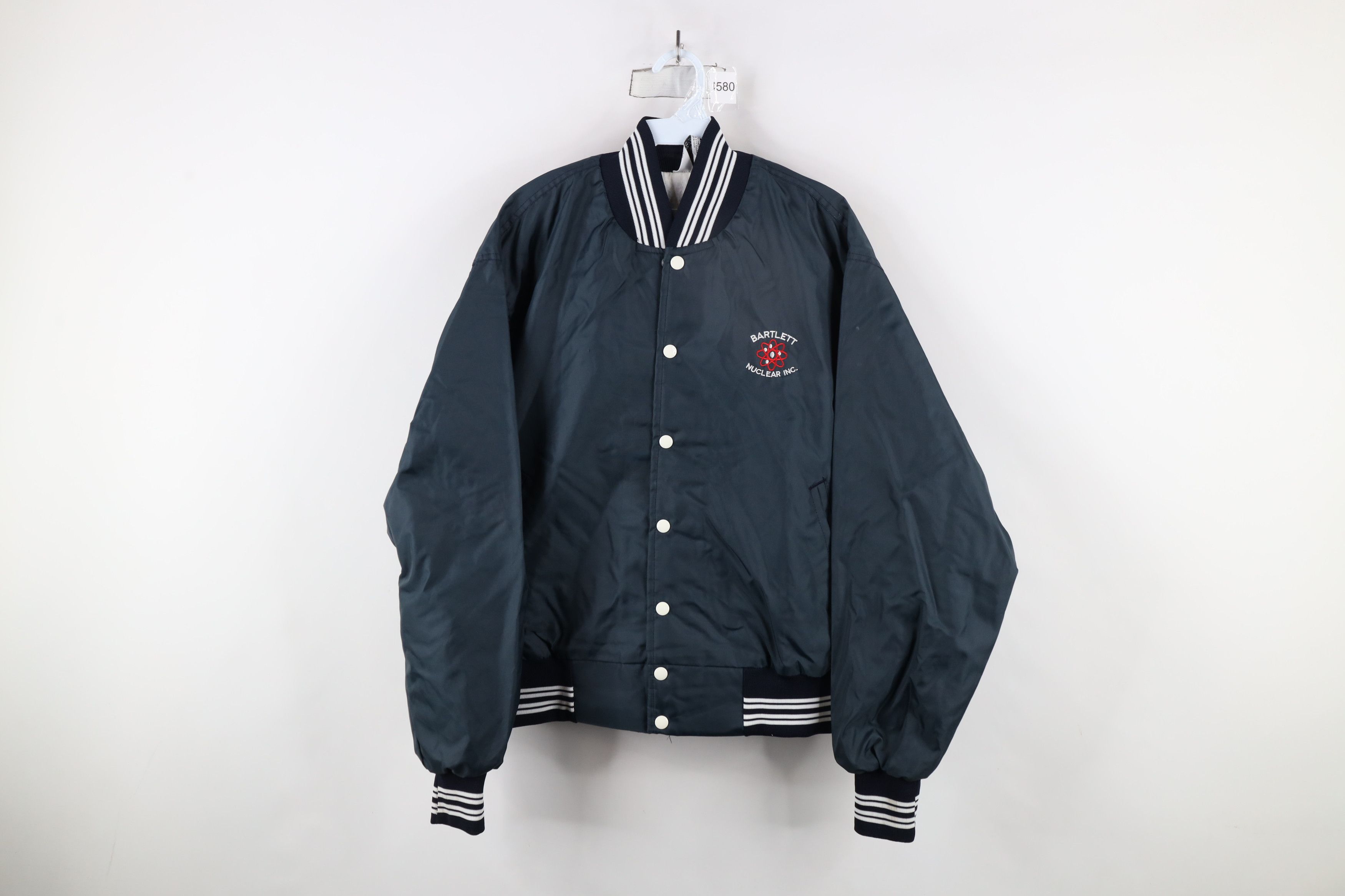 Vintage Vintage 80s 90s Bartlett Nuclear Satin Bomber Jacket USA Size US L / EU 52-54 / 3 - 1 Thumbnail