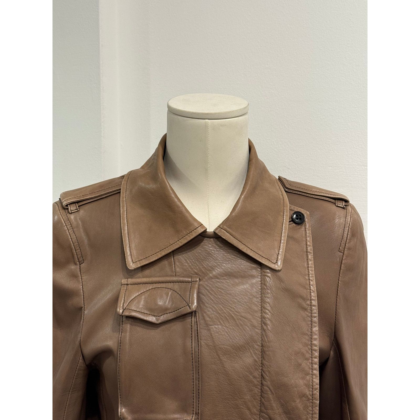 Ann Demeulemeester 2000s Ann Demeulemeester leather aviator cargo jacket Size US XS / EU 42 / 0 - 8 Thumbnail