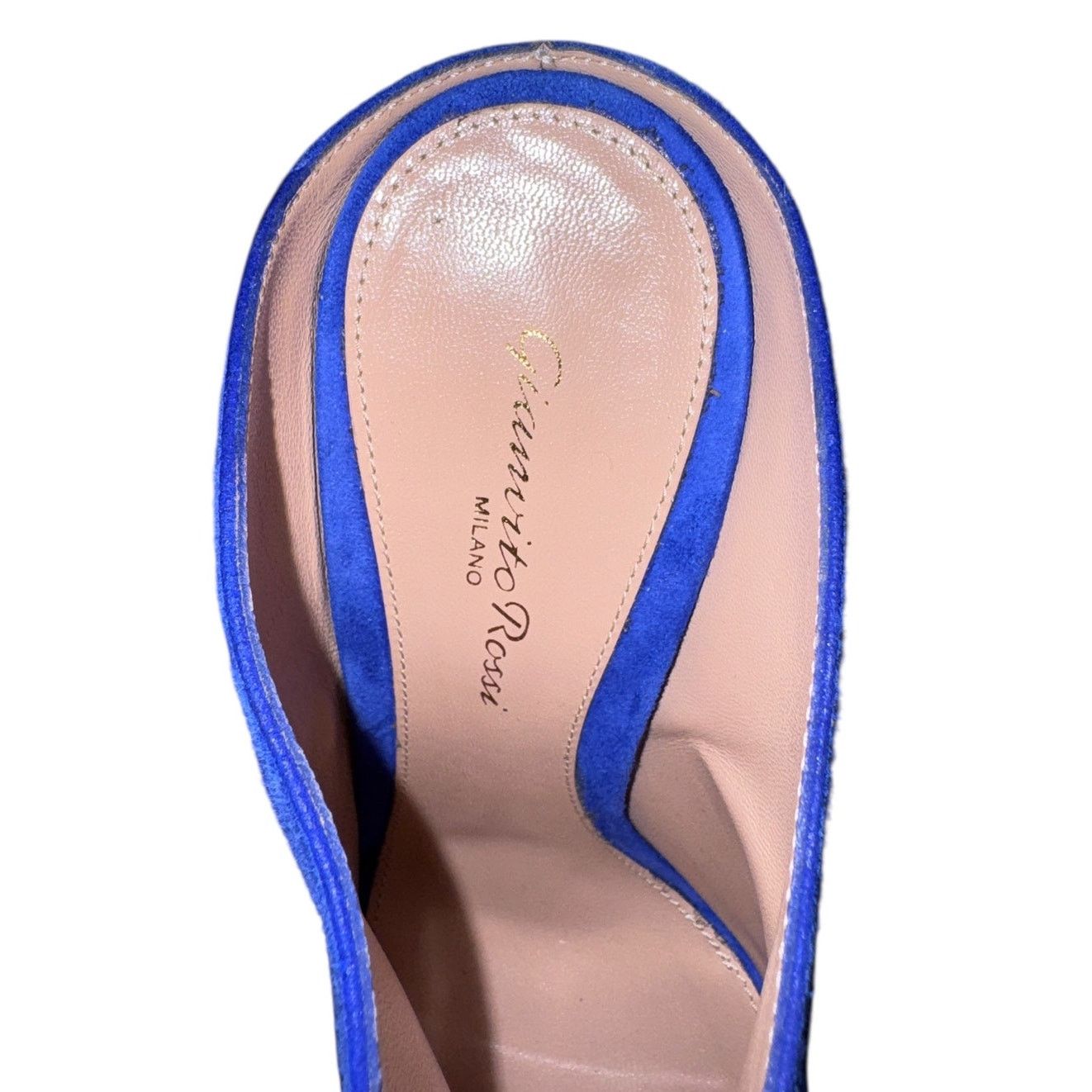Gianvito Rossi Gianvito Rossi Italy Cobalt Blue Suede Mule Heels Sz 37 Size US 6.5 / IT 36.5 - 13 Thumbnail