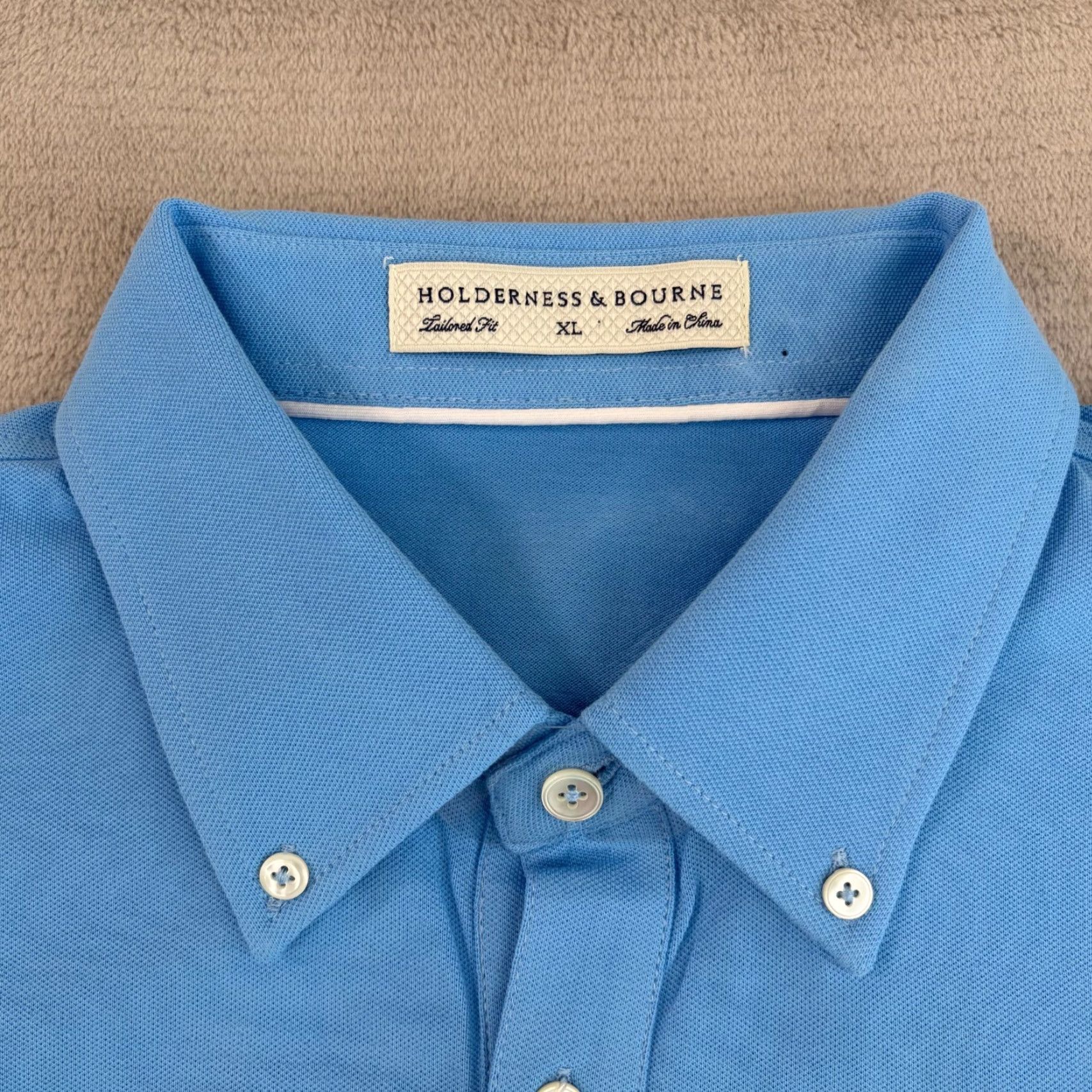 Burton Holderness & Bourne The Burton Polo Shirt Men XL Sky Blue Tailored Fit NWT Polo Size US XL / EU 56 / 4 - 2 Thumbnail