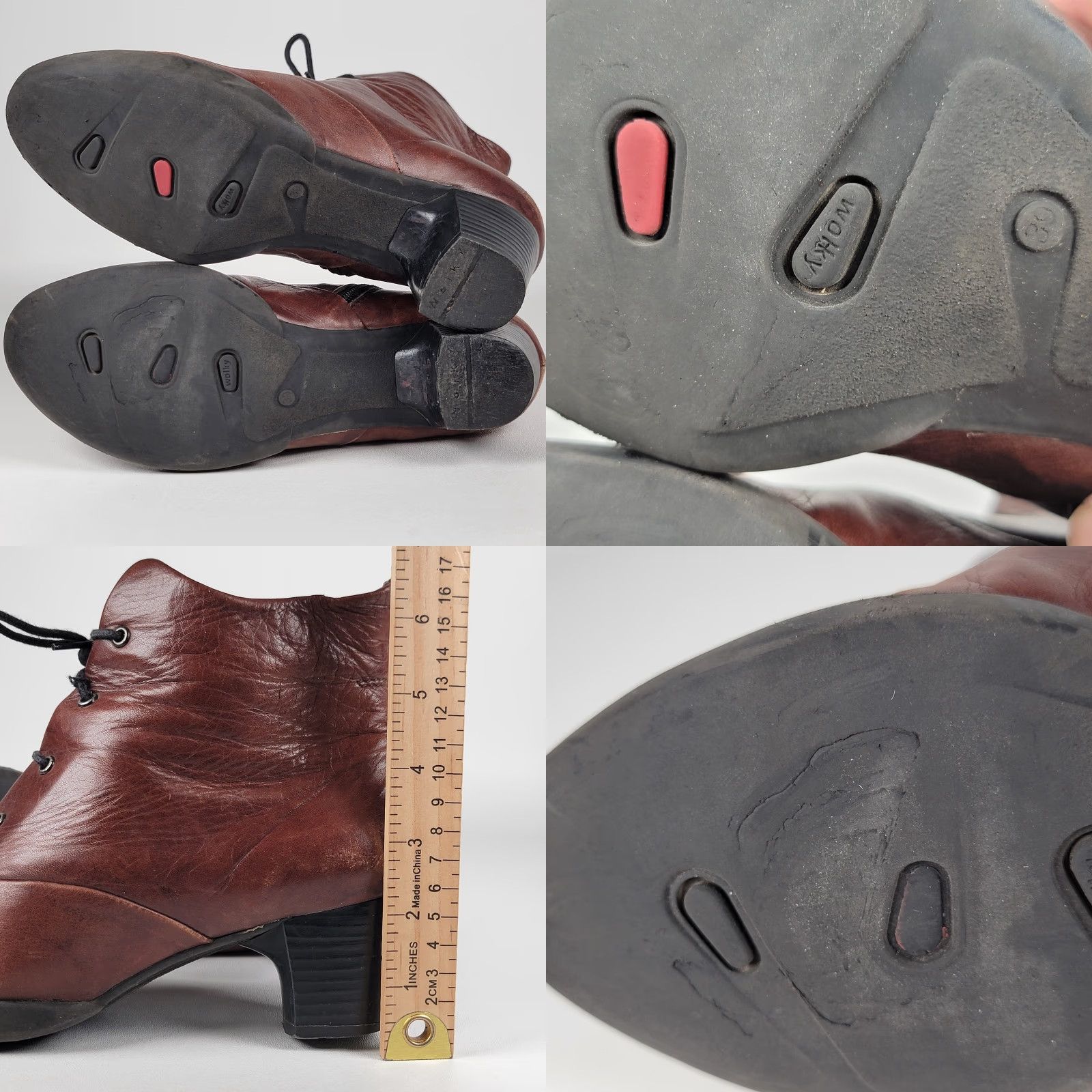 Vintage Wolky Comfort Boots COGNAC Brown LEATHER Jacquerie WOMEN'S Size 39 Boots Ankle Zip Rubber Wedge Round Toe Leather Women Size US 9 / IT 39 - 8 Thumbnail