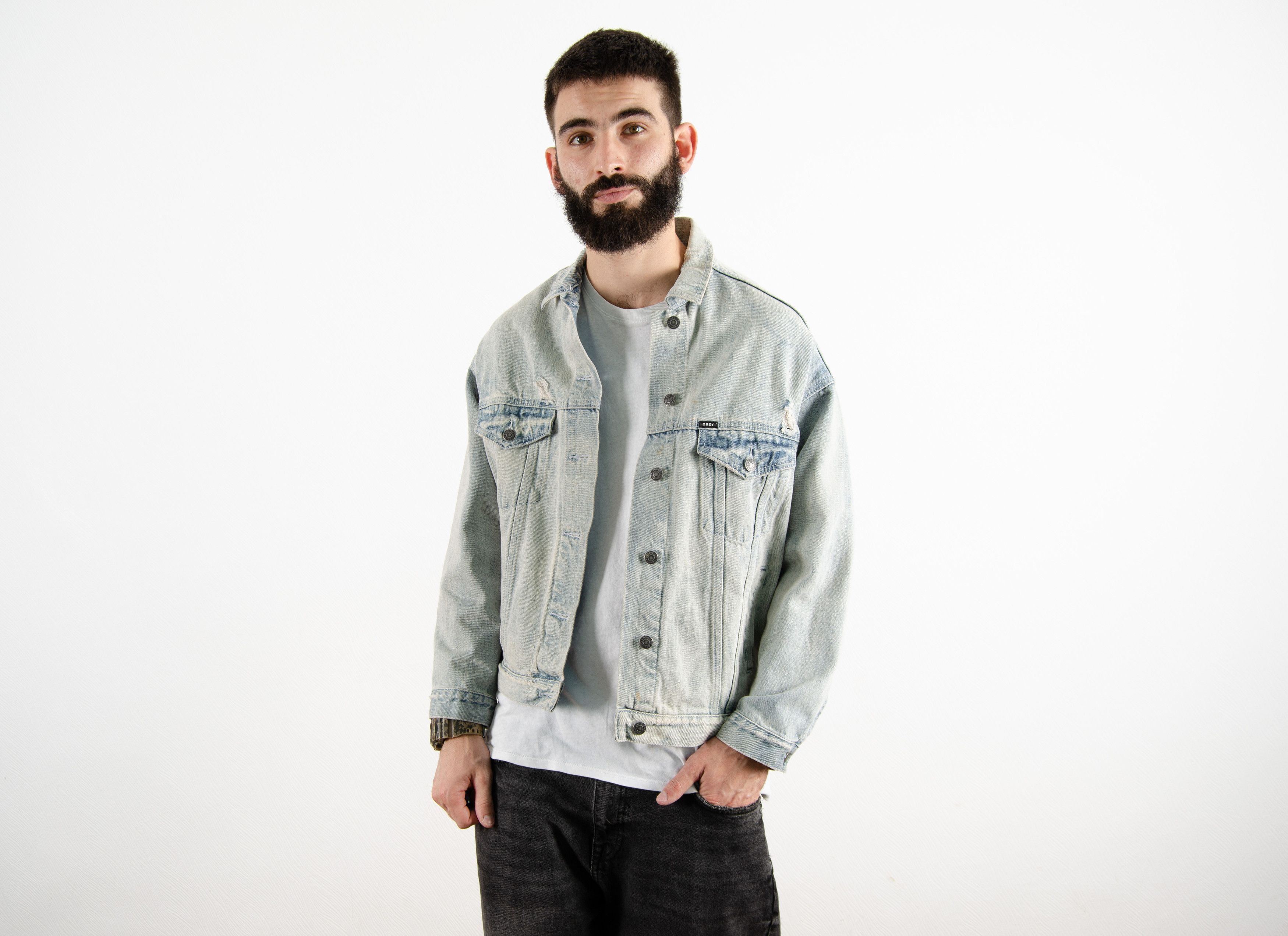 Obey Obey X Debbie Harry Oversized Washed Blue Denim Jacket Size US M / EU 48-50 / 2 - 2 Thumbnail