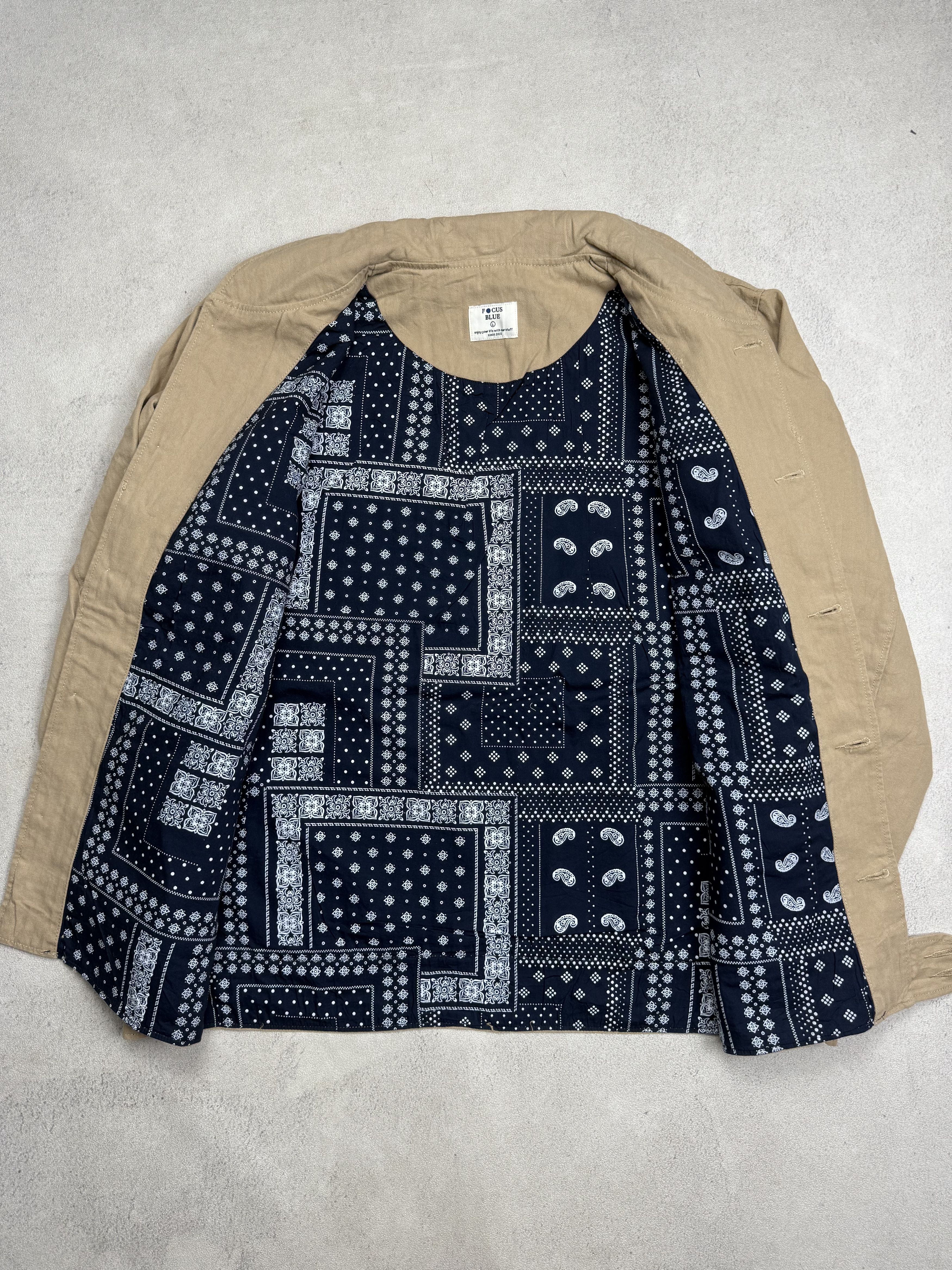 Japanese Brand Focus Blue Multi Pocket Utility Jacket 3D Pocket Cargo Size US L / EU 52-54 / 3 - 7 Thumbnail