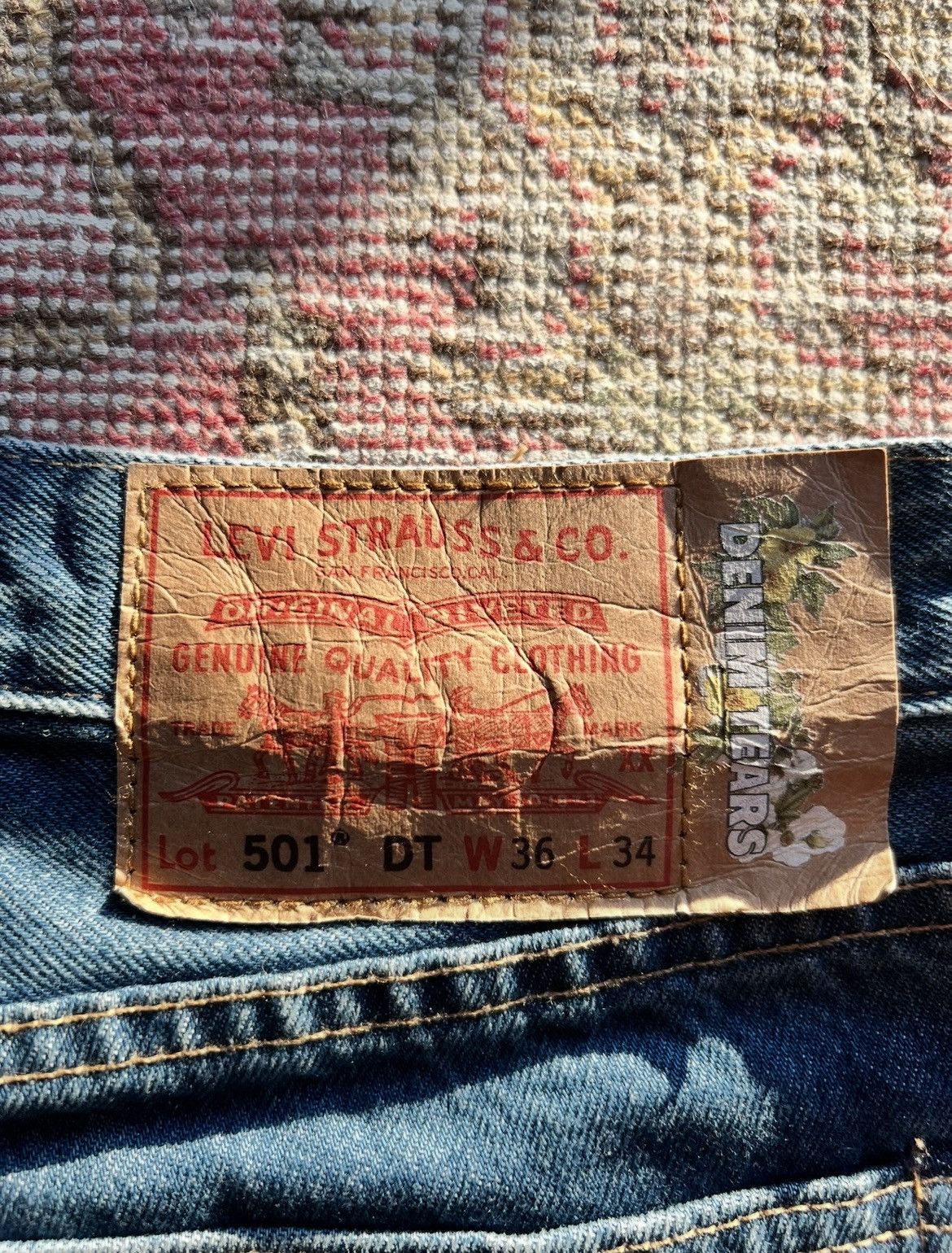 DENIM TEARS × Levi's Denim Tears x Levis Cotton Wreath Jeans Dark Wash Size US 36 / EU 52 - 6 Thumbnail