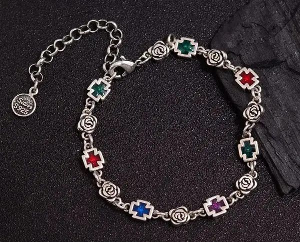 Jewelry Sweet Rose Flower Cross Shiny Colorful Size ONE SIZE - 6 Thumbnail