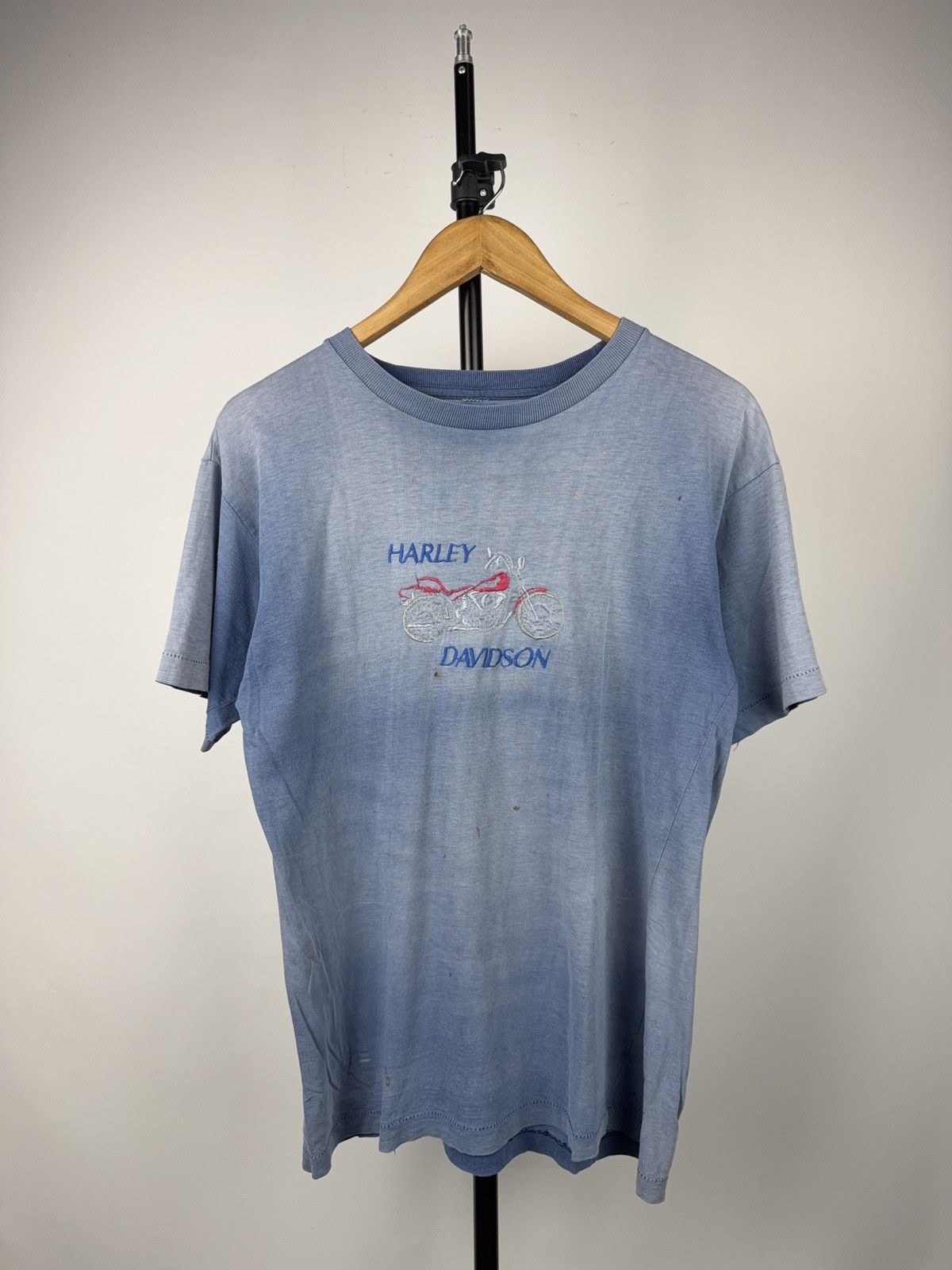 90s Vntg Distressed Harley Davidson Embroidered Motorcycle