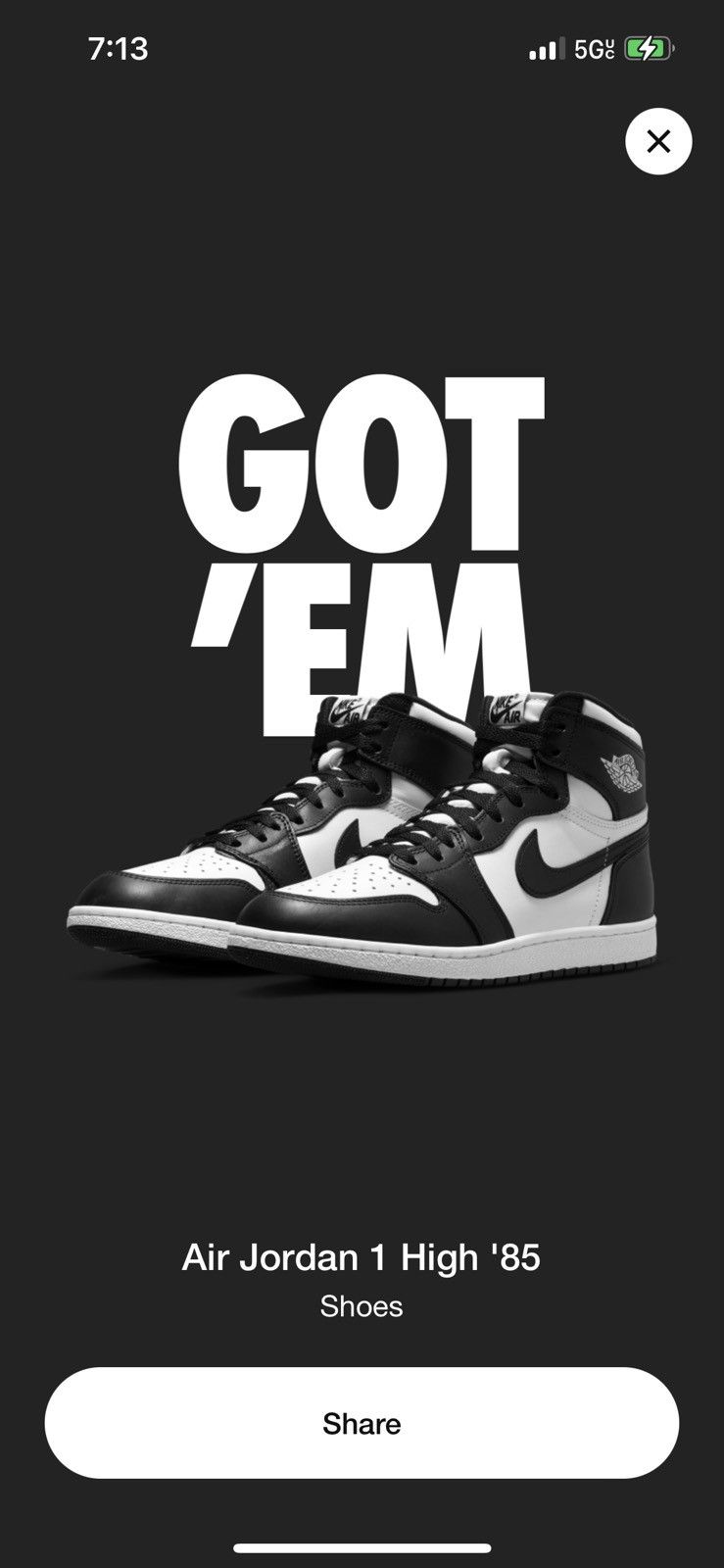 Jordan Brand × Nike Nike Jordan 1 high ‘85 Size US 11 / EU 44 - 1 Thumbnail
