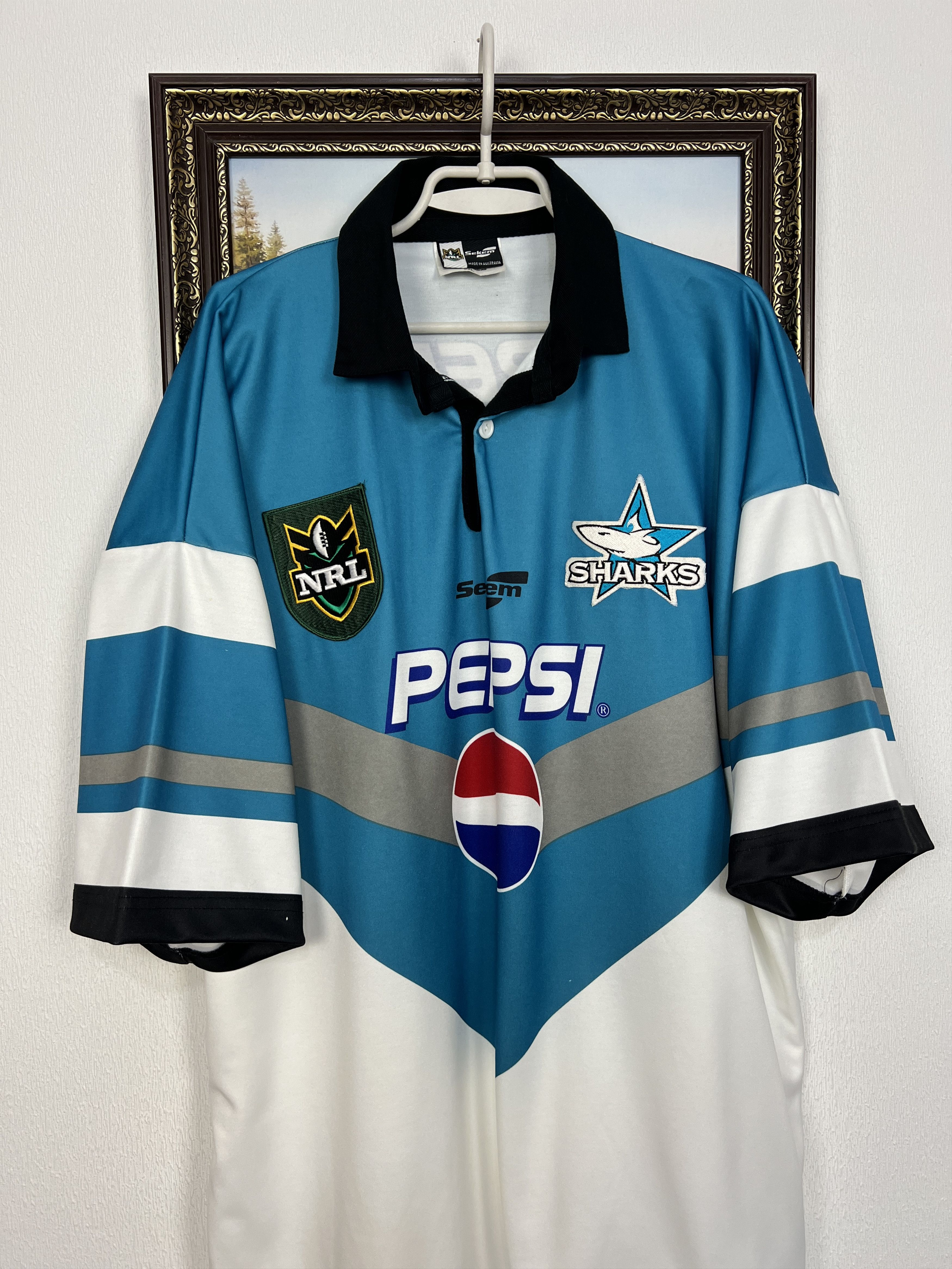 Vintage Vintage 90's Cronulla Sharks Rugby Union Jersey Trikot Shirt Size US XXL / EU 58 / 5 - 2 Thumbnail