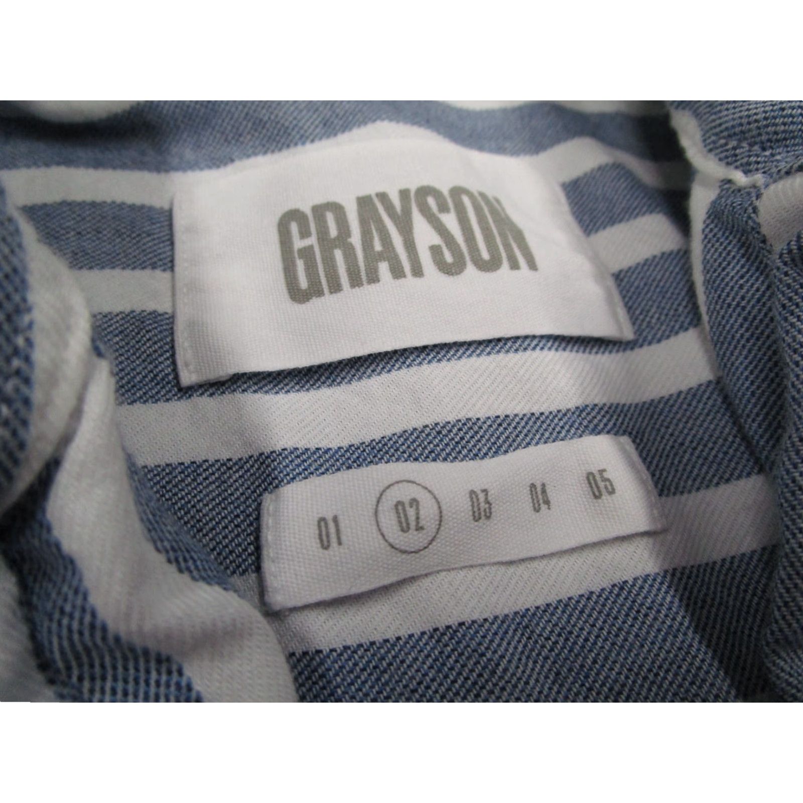 Vintage VINTAGE Grayson Women's Blue Striped Button-Up Shirt S Long Sleeve Casual Office Fall Spring Size S / US 4 / IT 40 - 3 Thumbnail