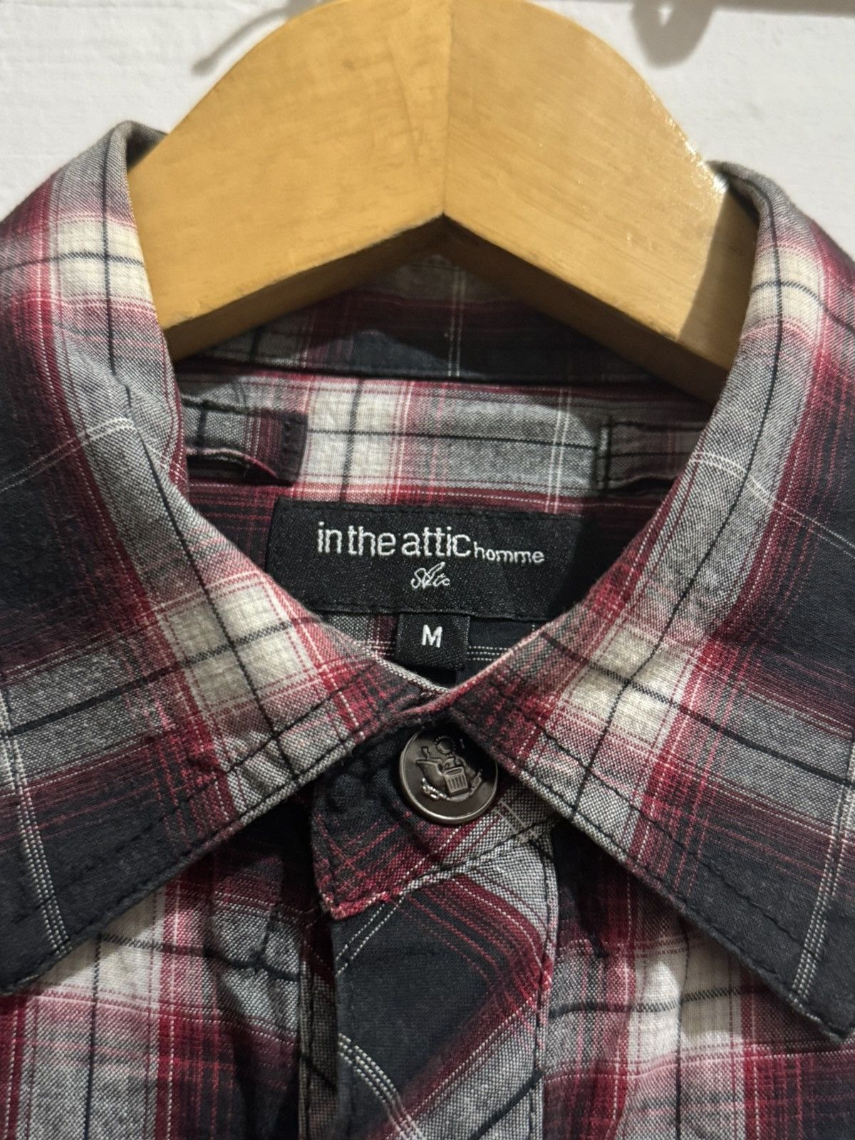In The Attic IN THE ATTIC IFSIXWASNINE LEATHER LINE GIMMICK CHECK SHIRT Size US M / EU 48-50 / 2 - 7 Thumbnail