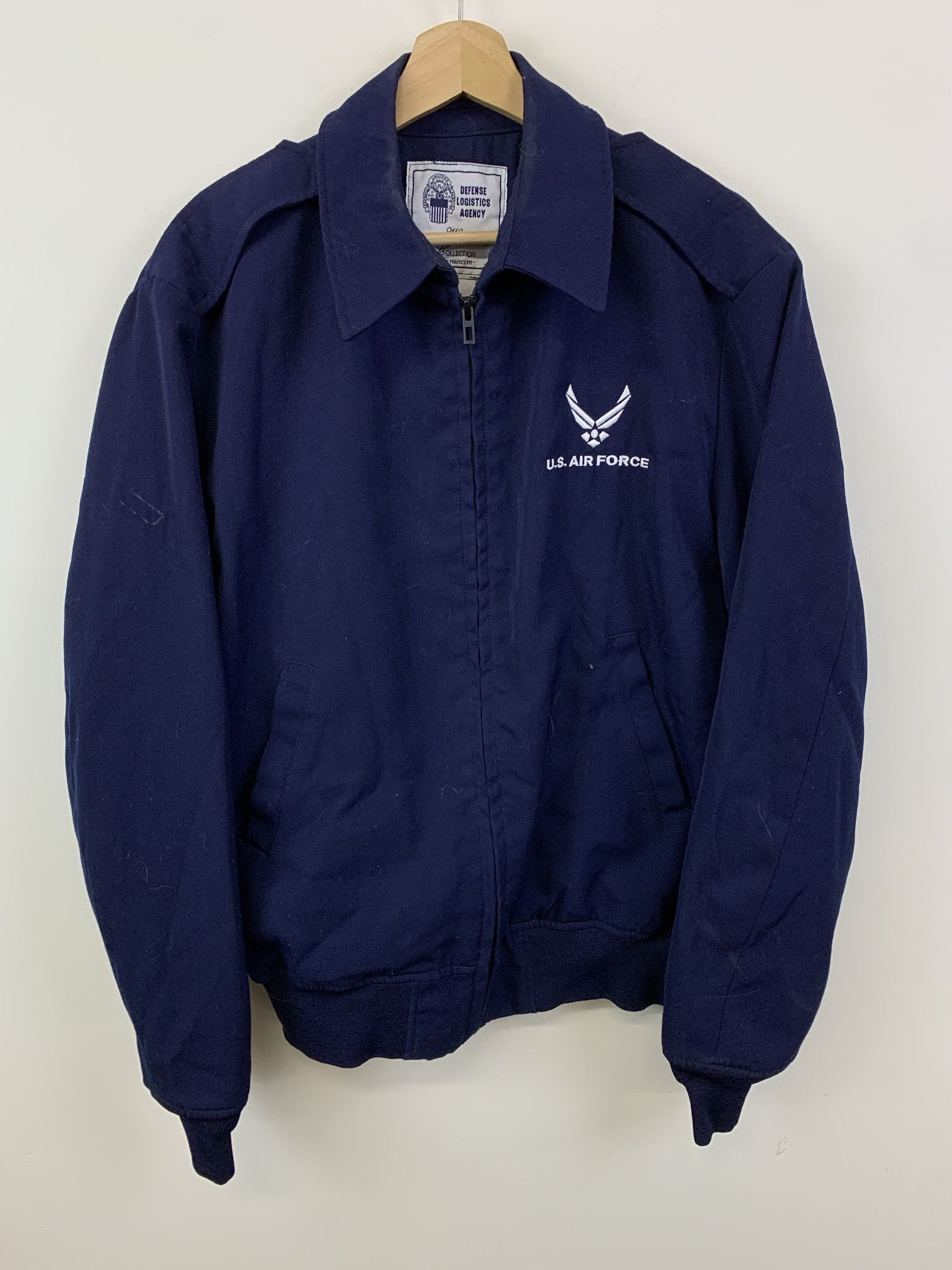 Vintage Vintage 1990s US Air Force Navy Zip Bomber Jacket Size M (42L) Size US M / EU 48-50 / 2 - 1 Thumbnail
