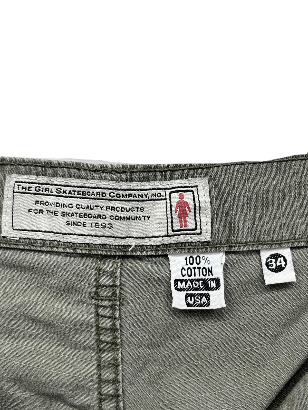 Girl Skateboards 🔥Vintage GIRL SKATEBOARD USA Baggy Hip-Hop Fatique Pants Size US 33 - 7 Thumbnail