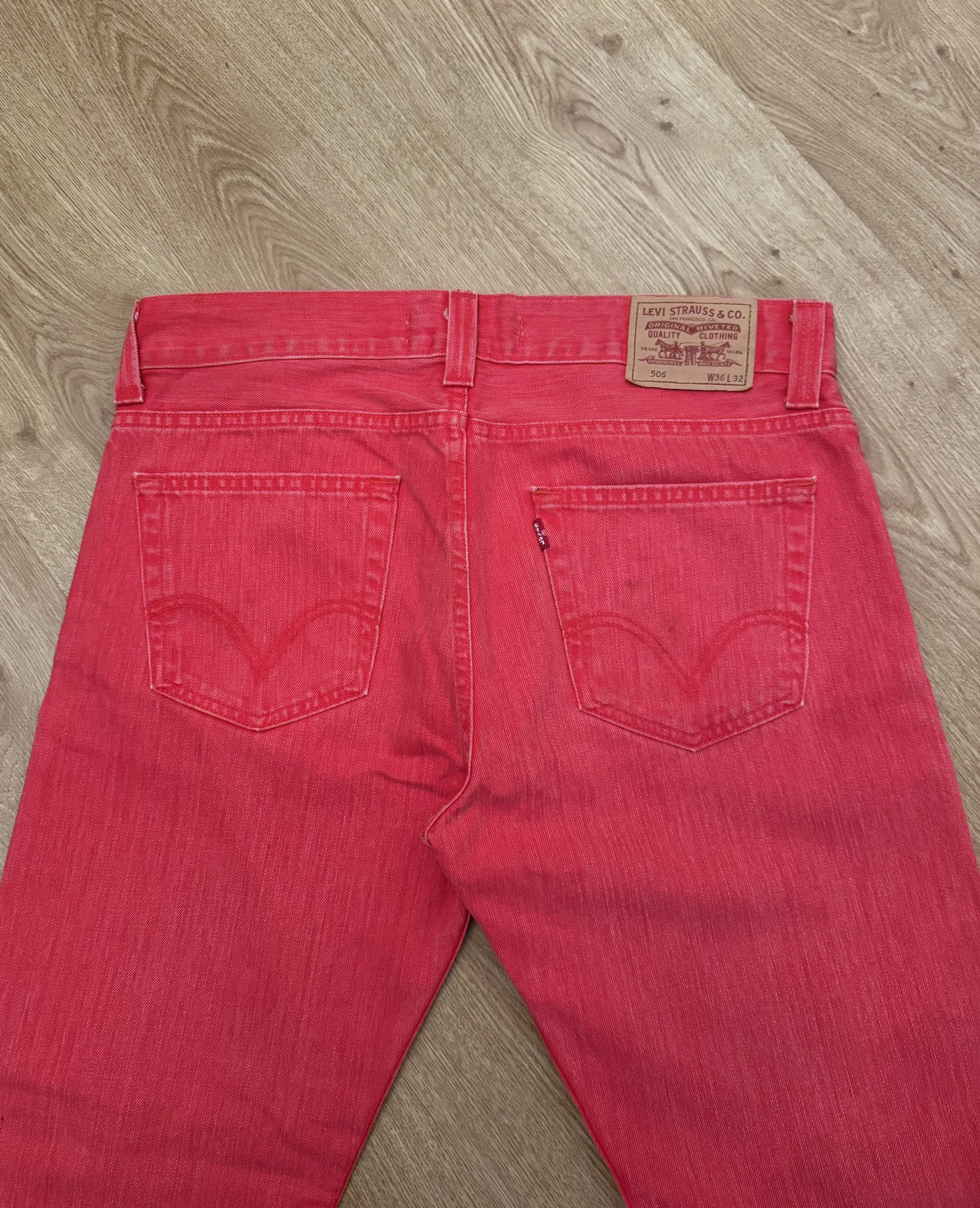 Levi's Vintage 506 Levis Standart Red Denim Jeans Size US 36 / EU 52 - 4 Thumbnail