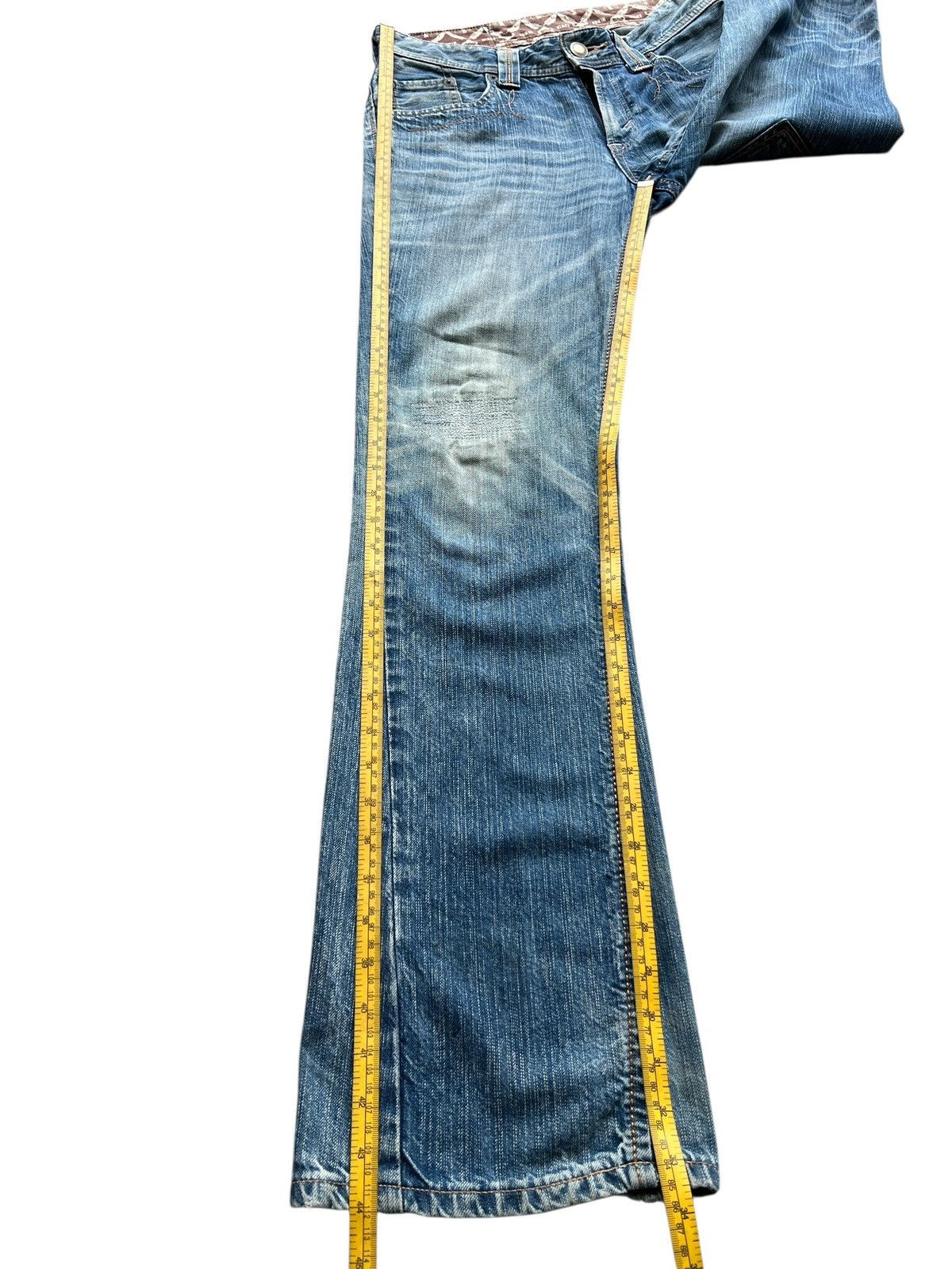 Edwin Vintage Edwin XV Distressed Denim Flare Jeans 32x33.5 Size 32" / US 10 / IT 46 - 13 Thumbnail