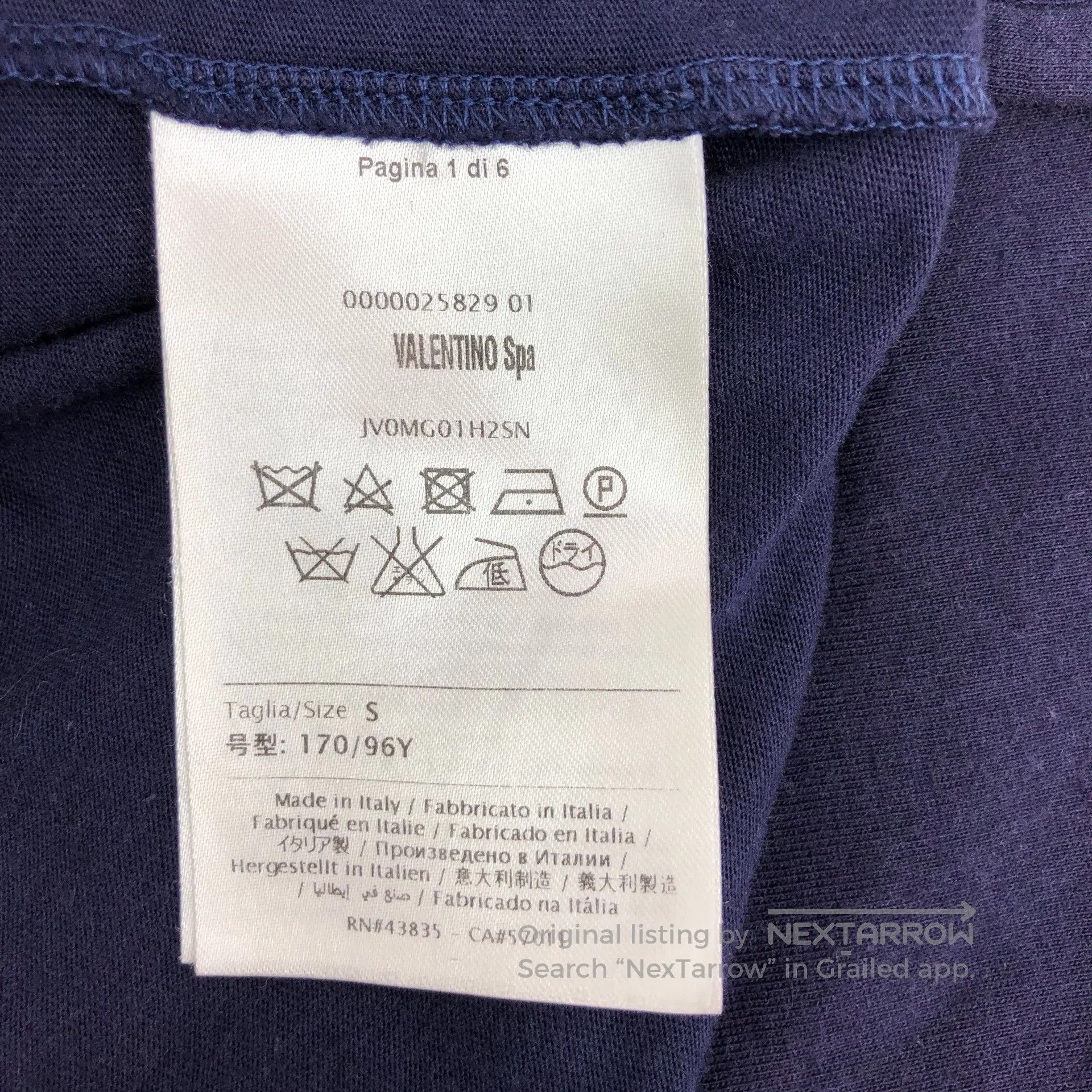 Valentino Valentino Dark blue butterfly embroidered cotton round-nec Size US S / EU 44-46 / 1 - 6 Thumbnail