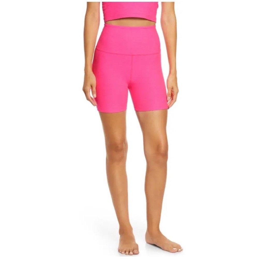 Beyond Yoga Beyond Yoga Womens High-Waist Biker Shorts S Pink Elph Stret Size 26" / US 2 / IT 38 - 1 Thumbnail