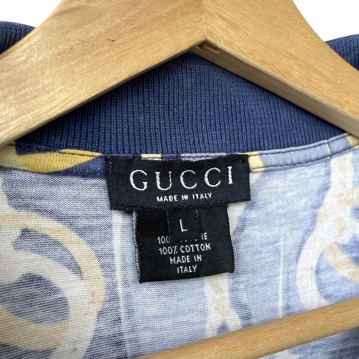 Gucci Gucci Italy Vintage Luxury Print Polo Tee Size US L / EU 52-54 / 3 - 7 Thumbnail